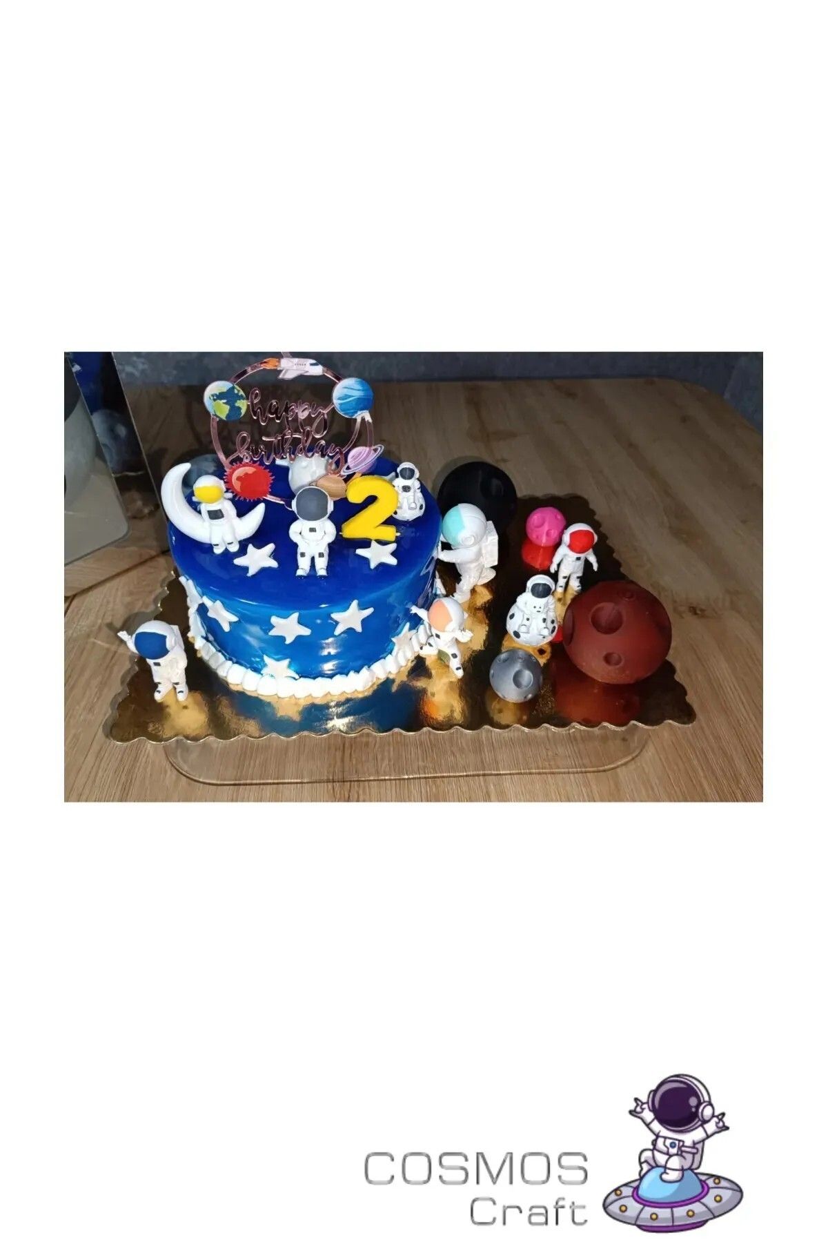 CosmosCraft ,oyuncak,Astronot set,pasta süsü,plastik,6cm
