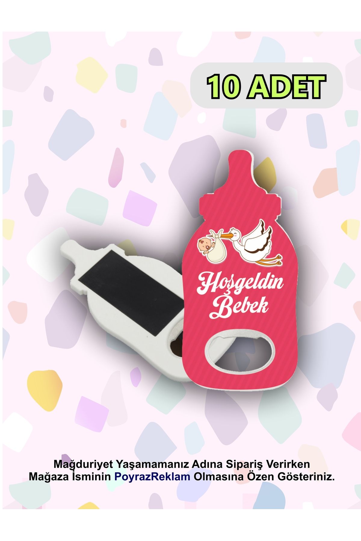 PoyrazReklamTasarım (10 ADET) Biberon Şeklinde Açacak - Yenidoğan - Doğum - Hediyelik - Magnet