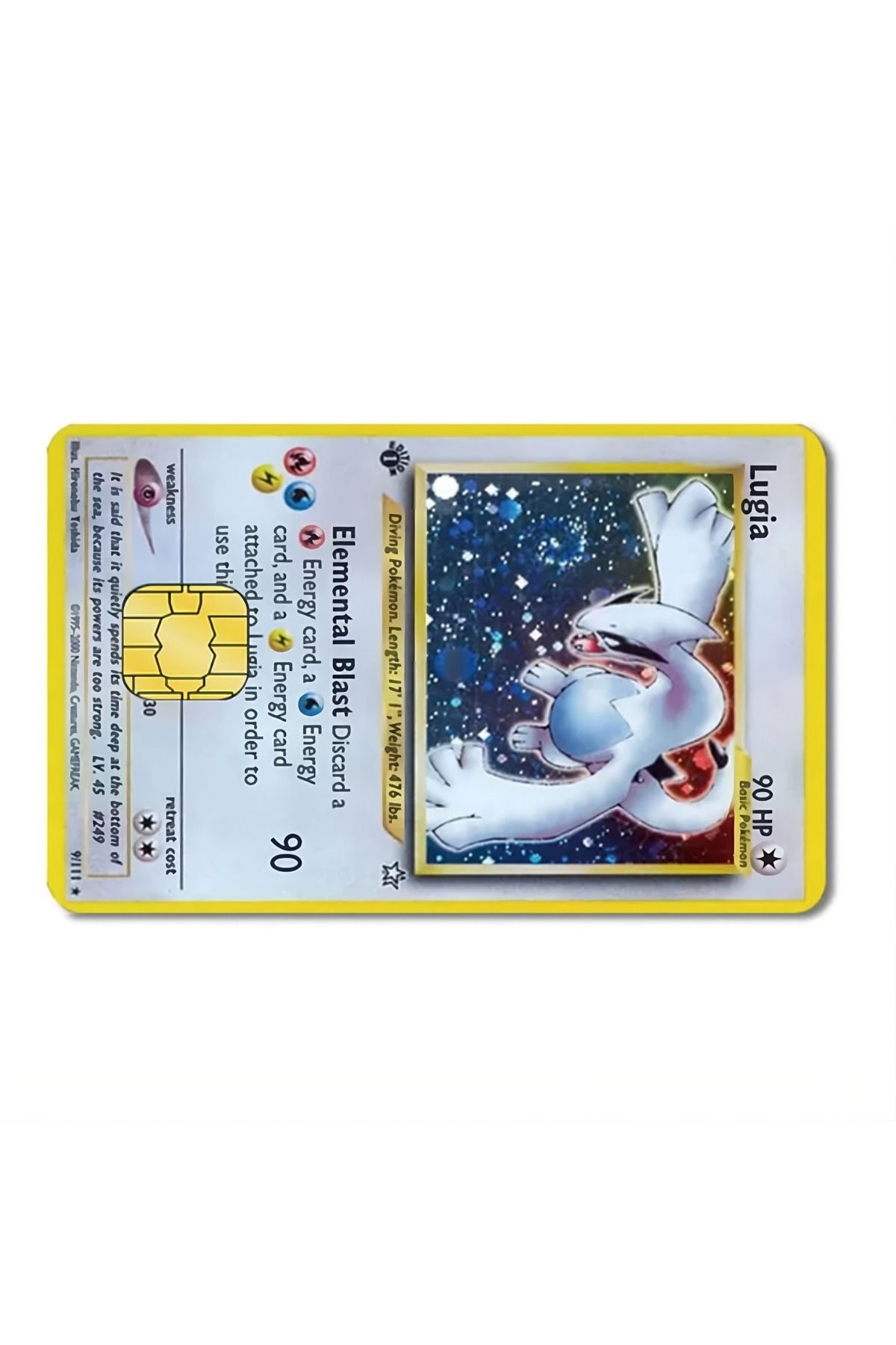 yoyadizayn Pokemon Lugia Kart Kaplama Akbil, Öğrenci Kartı, Kredi Kartı Kaplama Sticker Küçük Çip