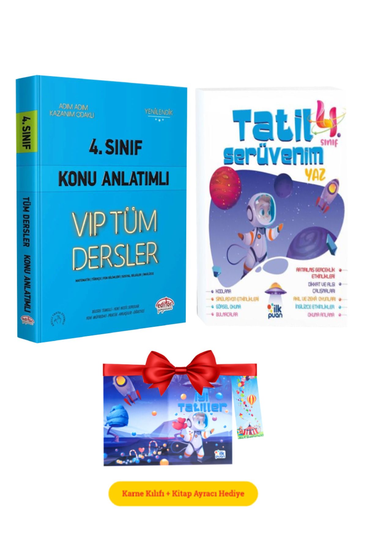 Editör Yayınevi 4. Sınıf VIP Tüm Dersler Konu Anlatımı+Tatil Serüvenim Yaz Tatil Kitabı+Karne Kılıfı ve Ayraç Hediye