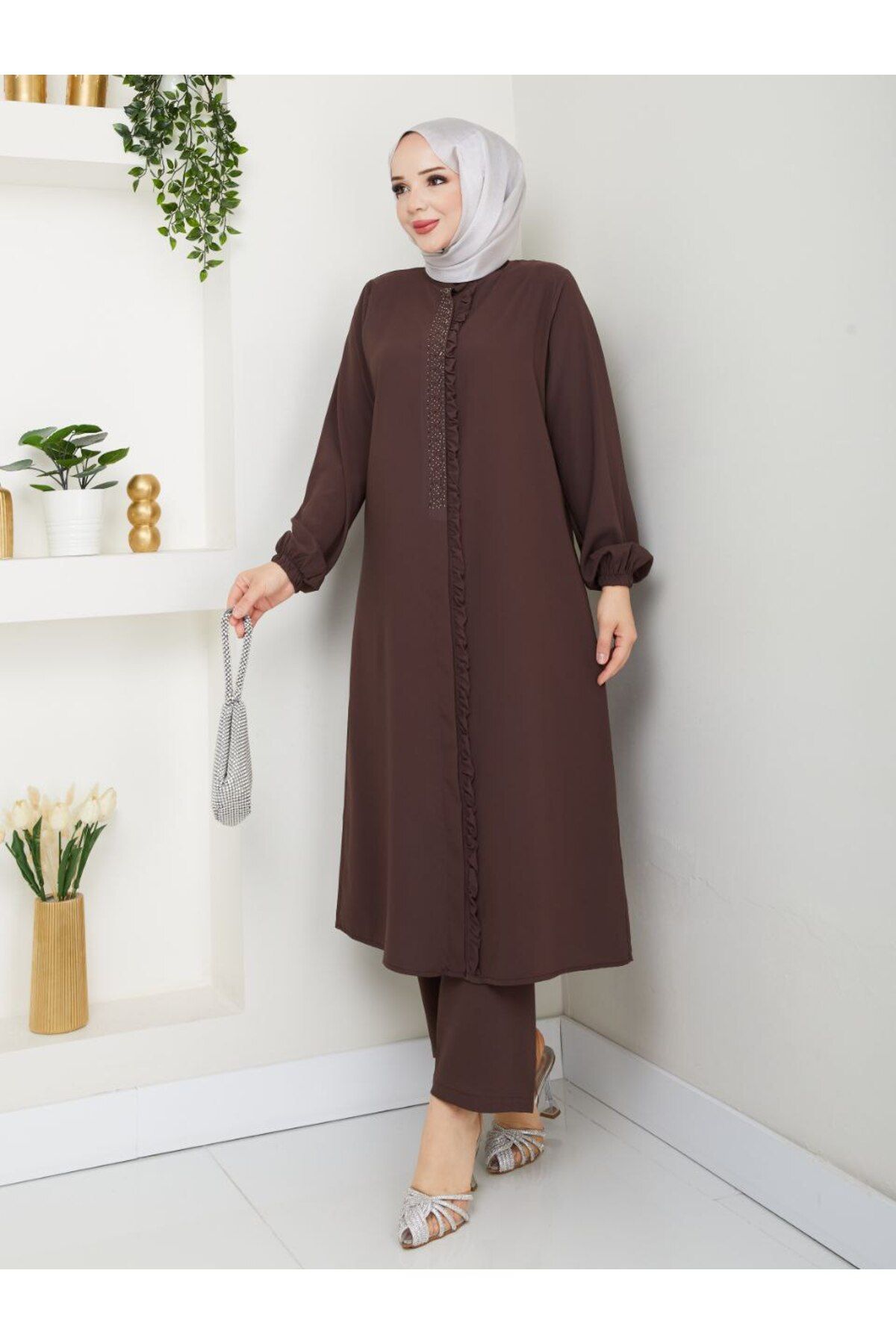 CLB COLLECTION Kadın Taş Detaylı Tesettür Takım