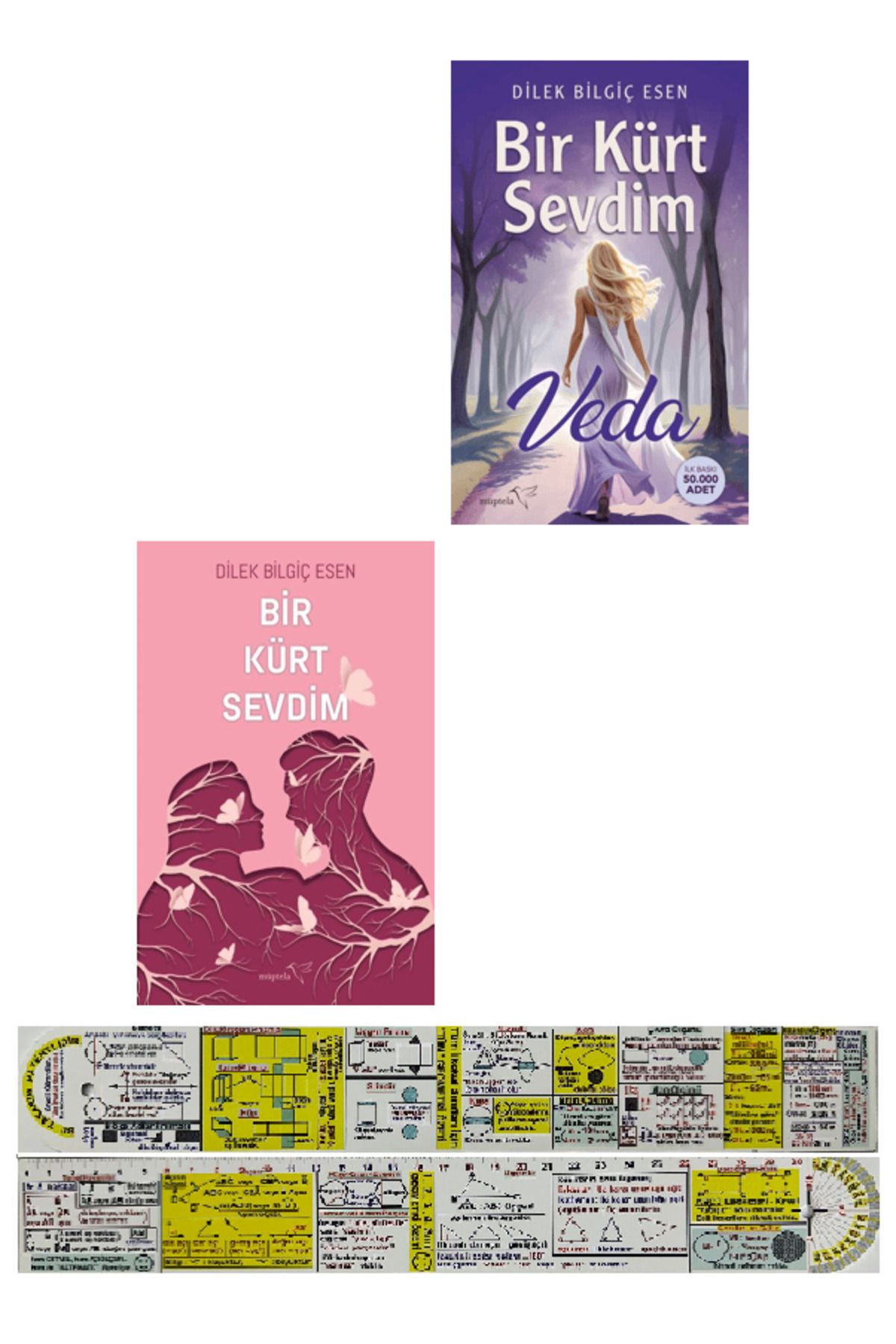 Müptela Yayınları Bir Kürt Sevdim 2 Kitap Set Dilek Bilgiç Esen + Mat. Öğreten Cetvel
