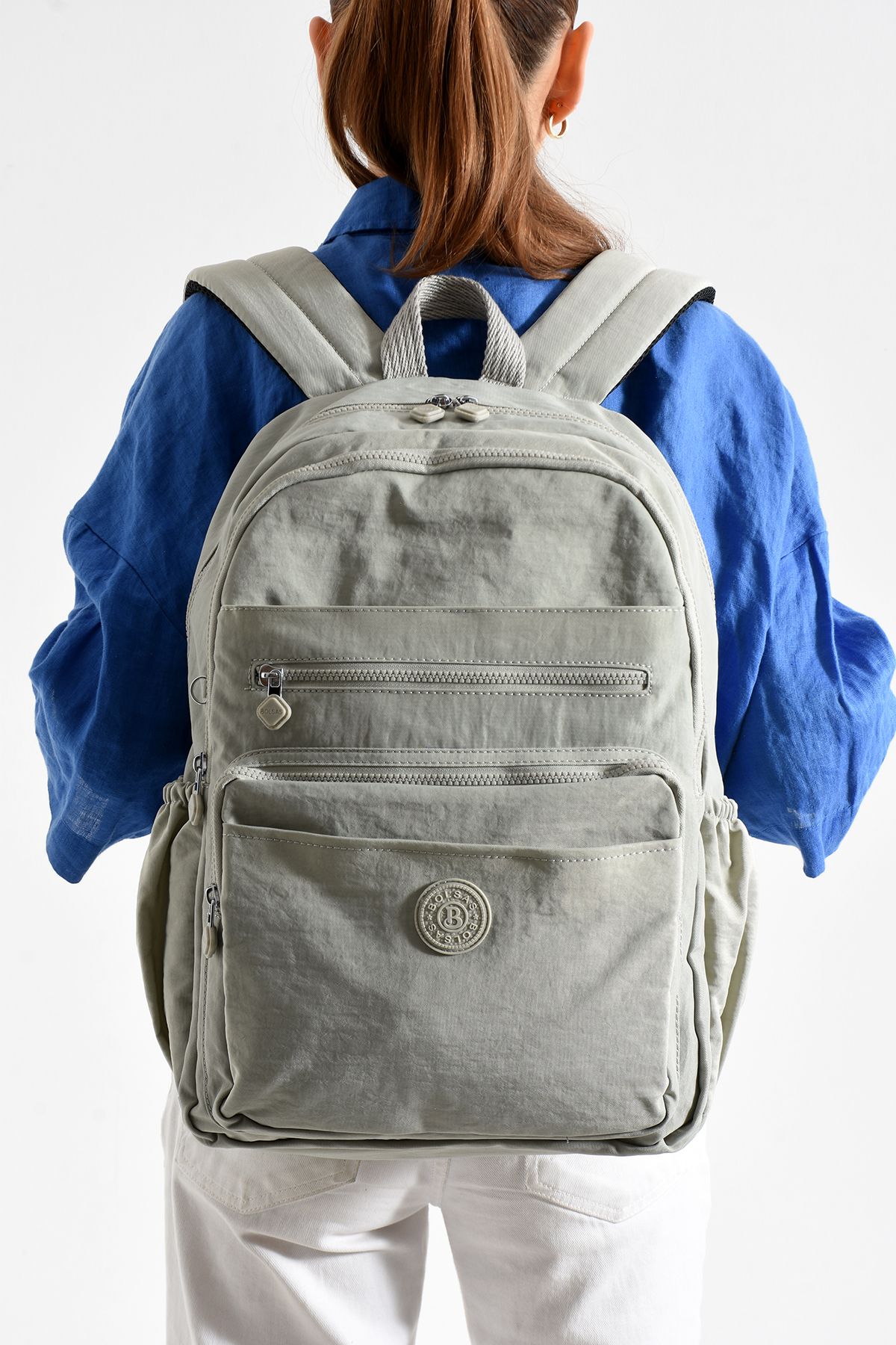Just Polo Unisex Su geçirmez ithal krinkıl Kumaş Laptop Bölmeli Okul İş ve Seyahat Sırt Çantası