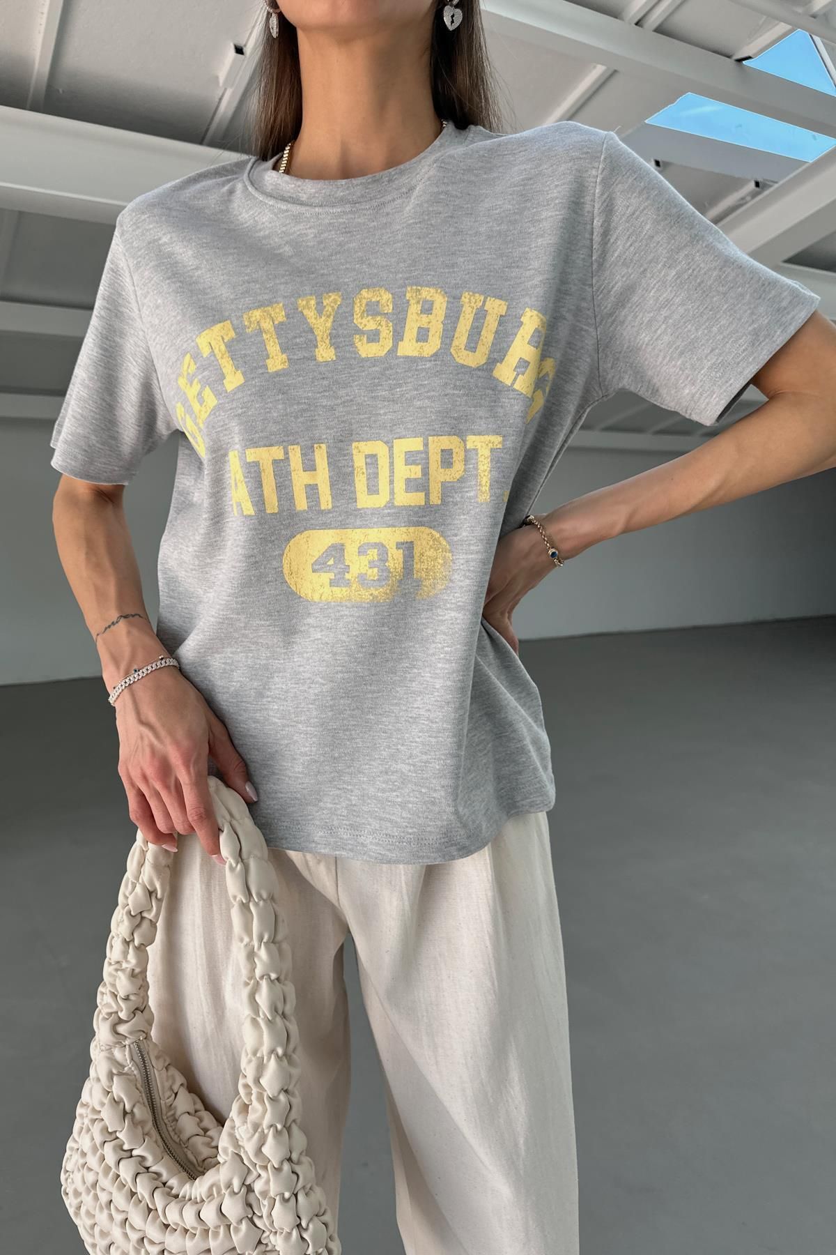mylove Getty Baskılı Tshirt Gri