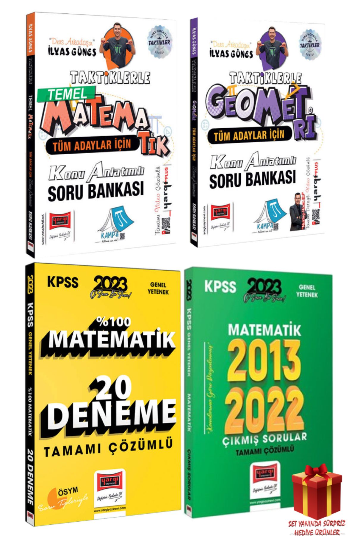 Yargı Yayınları 2025 Yargı İlyas Güneş Taktiklerle Matematik+Geometri Konu Anlatımlı Soru Bankası+Deneme+Çıkmış