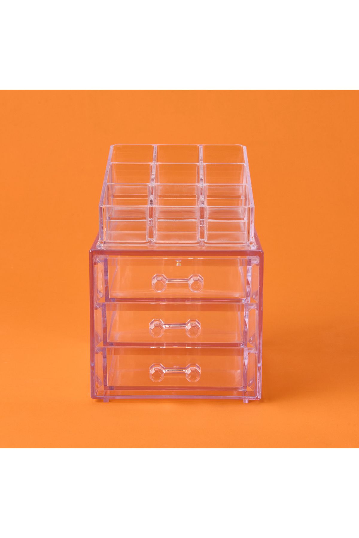 teknotrust Şeffaf 3 Çekmeceli Takı ve Makyaj Organizeri 15x13x18 cm