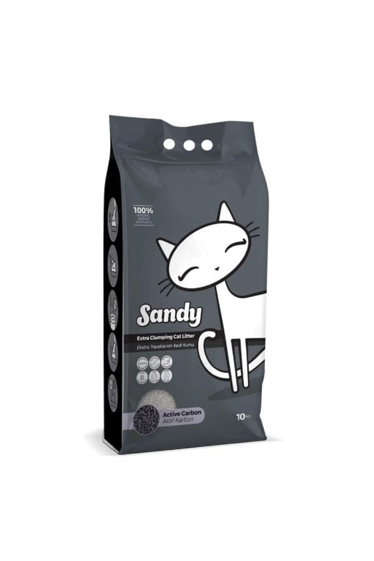 Generic Sandy Ekstra Topaklanan Aktif Karbonlu Doğal Kedi Kumu 10 Kg