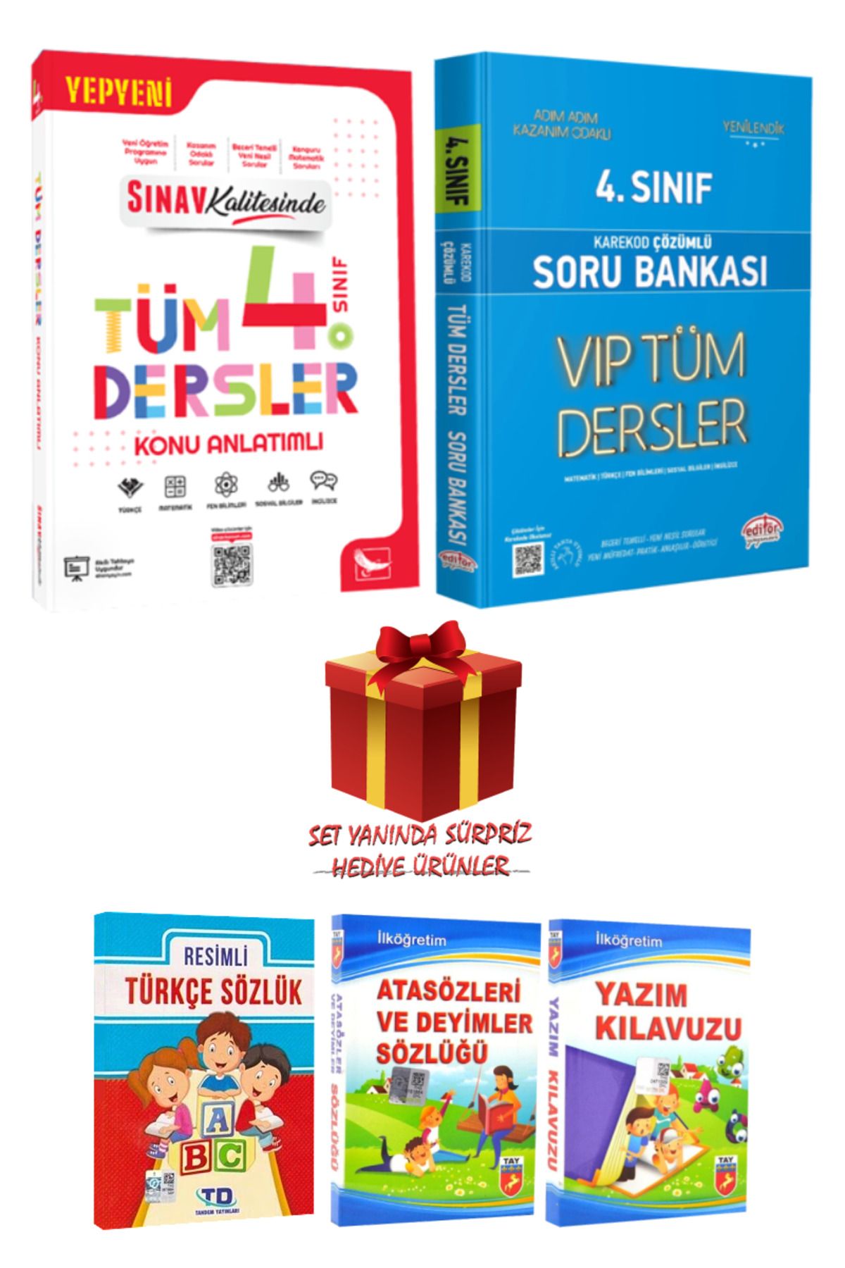 Sınav Yayınları 4. Sınıf Tüm Dersler Konu+Soru Bankası+Resimli Türkçe Sözlük+Atasözleri ve Deyimler+Yazım Kılavuzu
