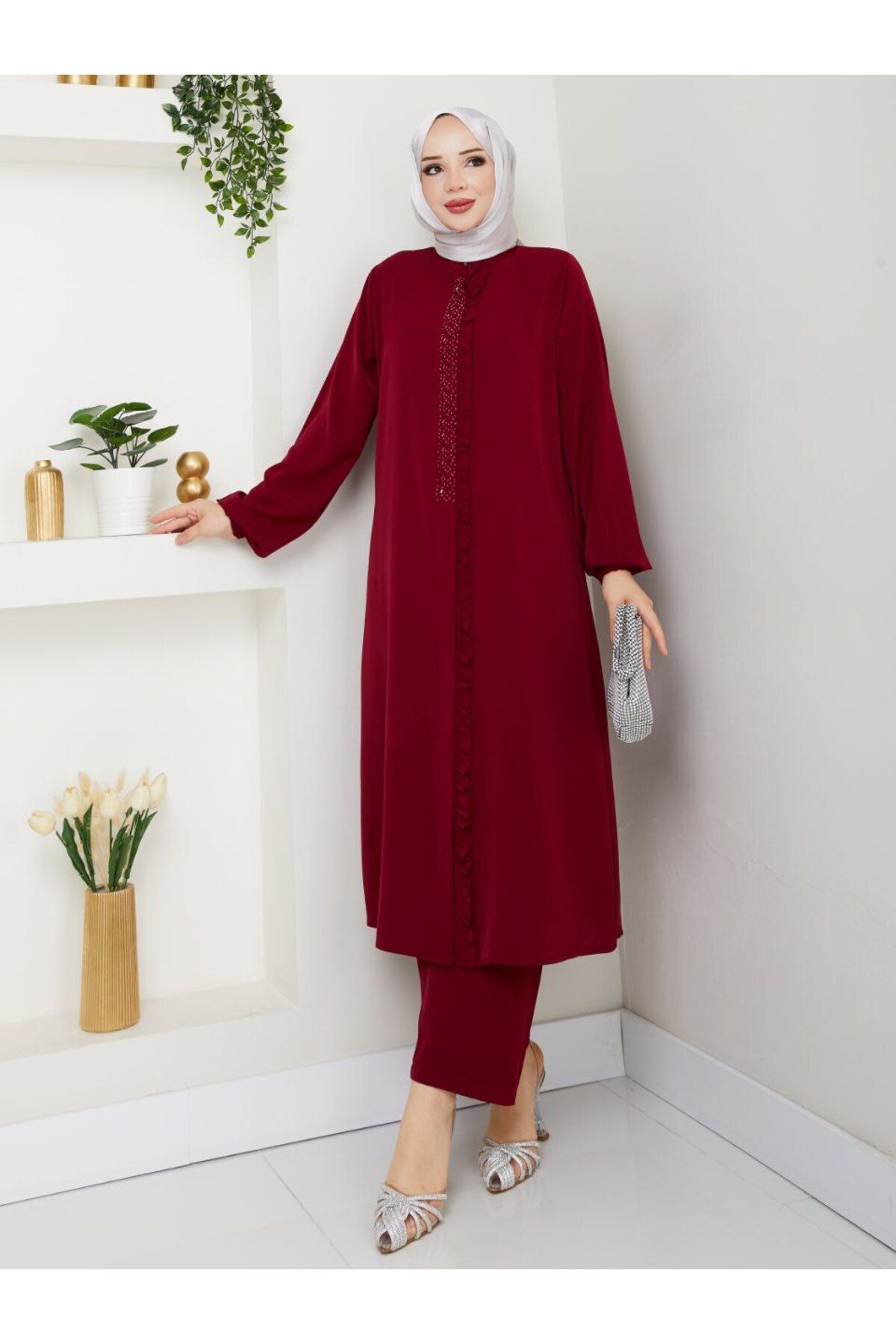 CLB COLLECTION Kadın Taş Detaylı Tesettür Takım