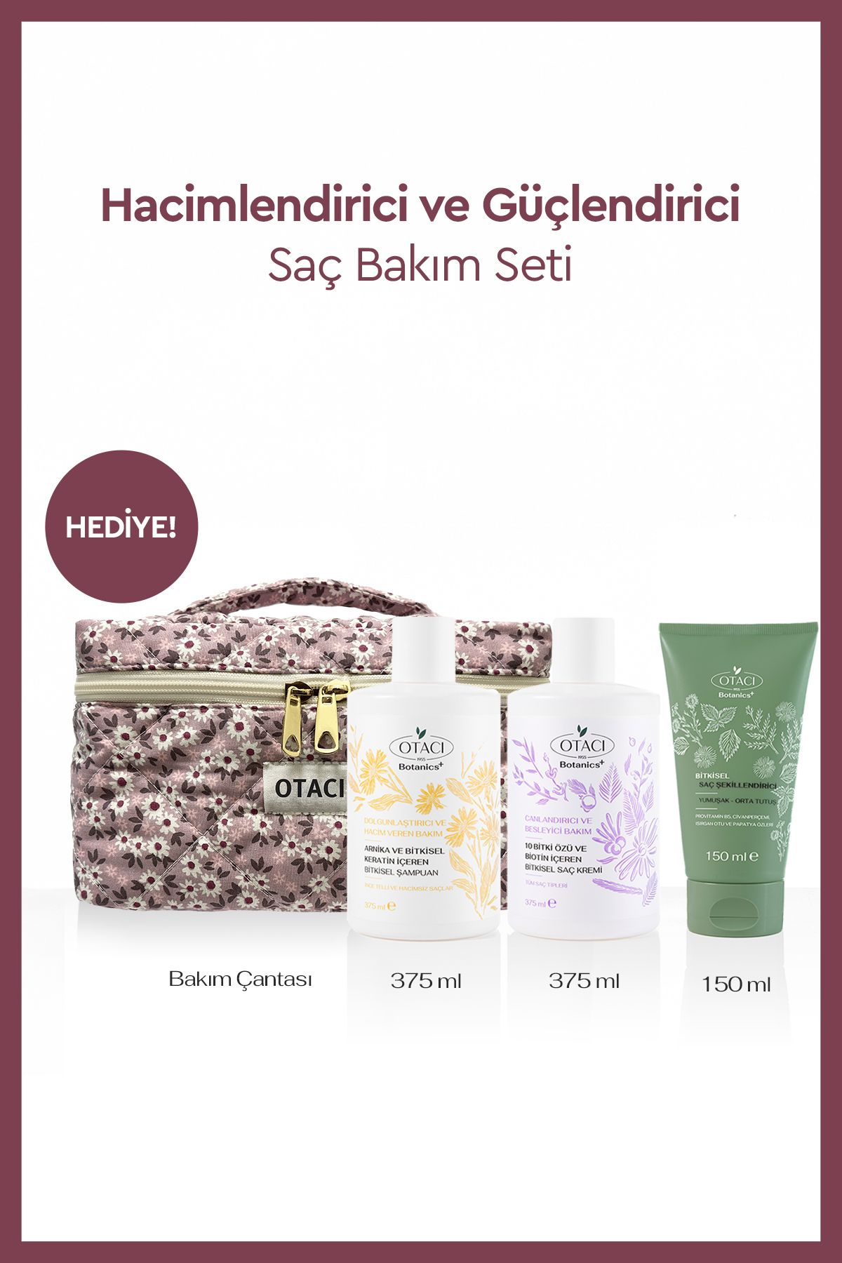 Otacı Bakım Çantası Hediyeli Hacimlendirici ve Güçlendirici Set