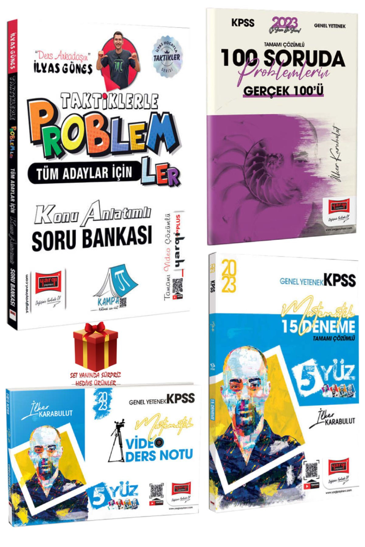 Yargı Yayınları 2025 Yargı İlyas Güneş Taktiklerle Problemler Soru Bankası+100 Soruda Problemler+Matematik Konu+Dene