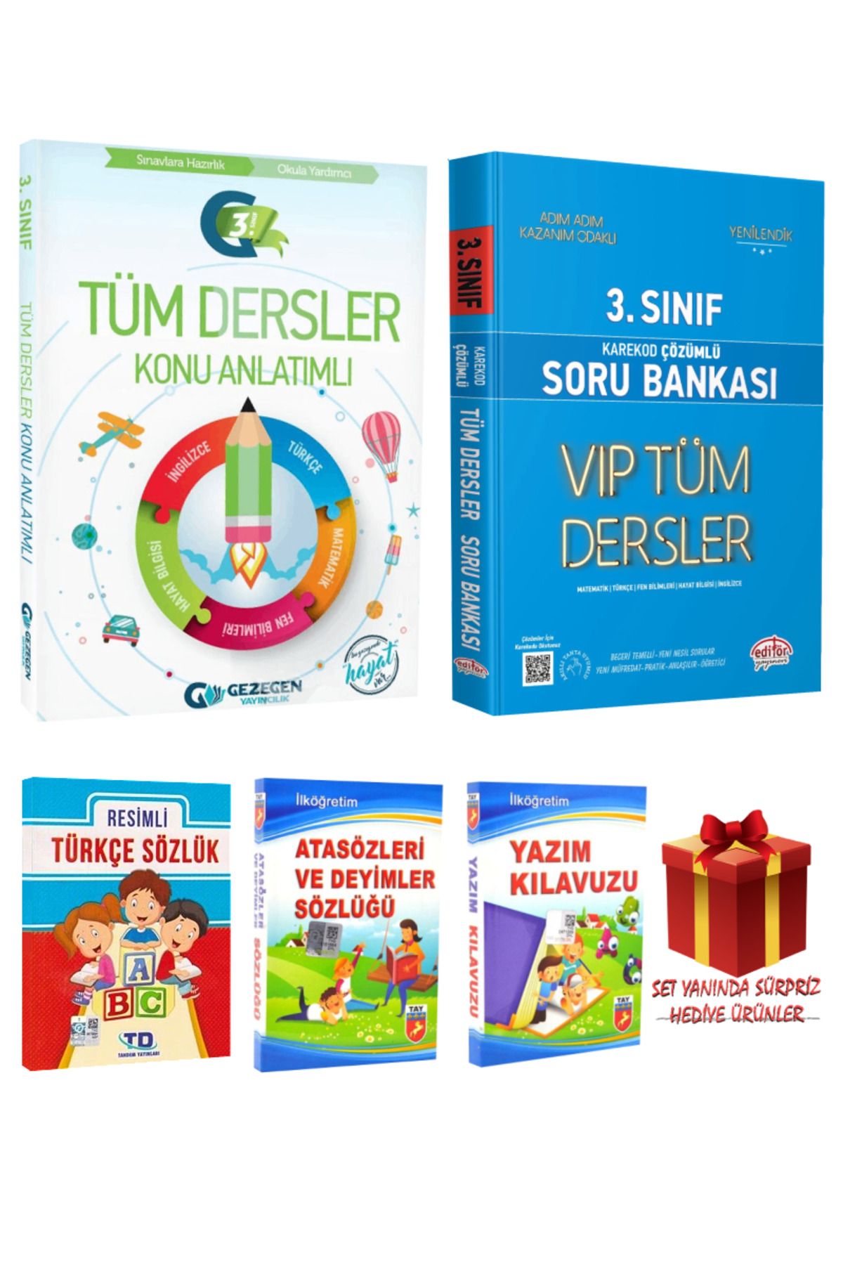 Gezegen Yayıncılık 3. Sınıf Tüm Dersler Konu+Soru Bankası+Resimli Türkçe Sözlük+Atasözleri ve Deyimler+Yazım Kılavuzu
