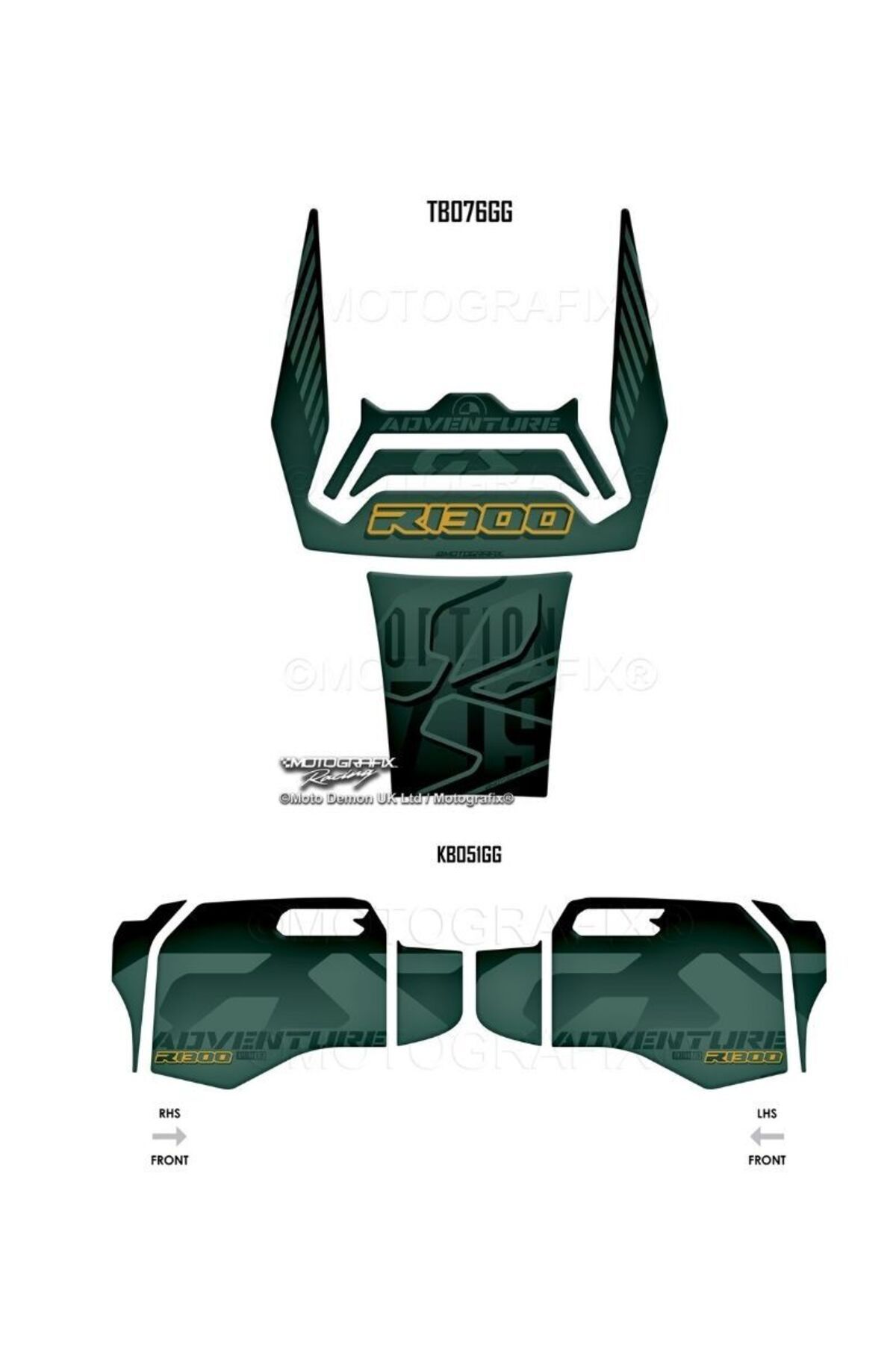 motografix Tank - Knee Pad BMW R1300GS Adventure Trophy 2024-2025