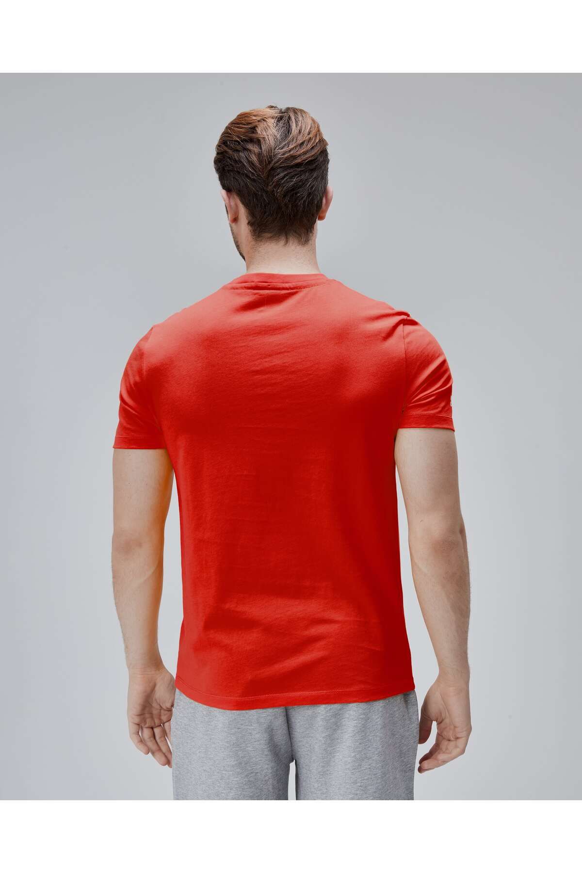Starter-Barnes Red Crew Neck Printed Standard Fit Men's Tshirt 4