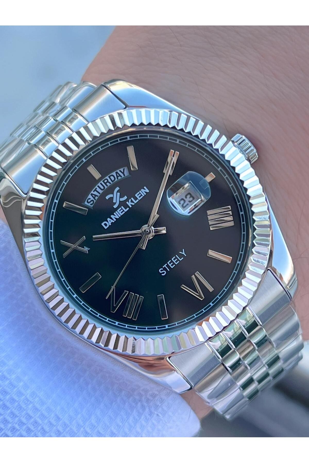 Daniel Klein Takvimli Kadran Rolex Kasa 30 Mt Suya Dayanıklı 2 Yıl Garantili Erkek Kol Saati FG.DK14
