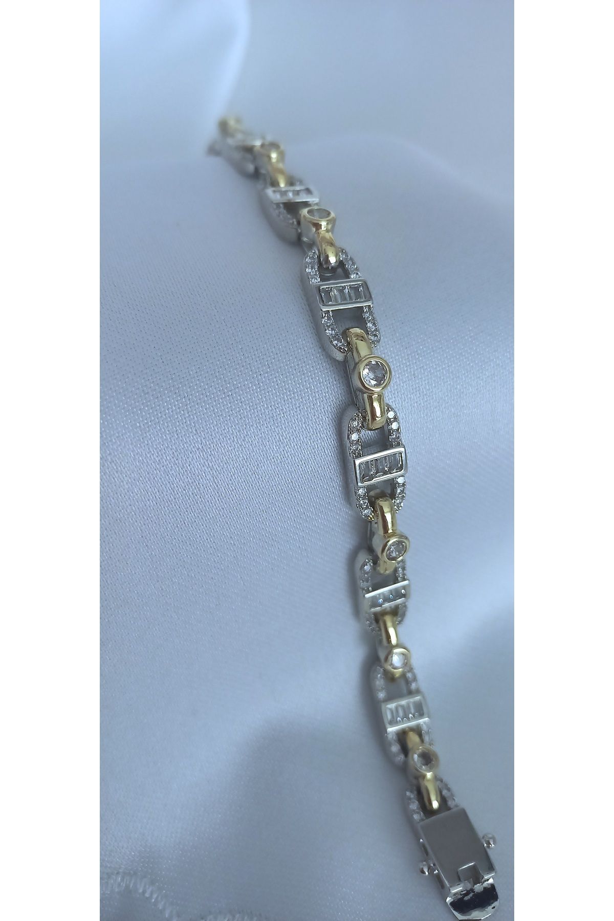 FASHİON JEWELRY İki Renkli Taşlı Bileklik