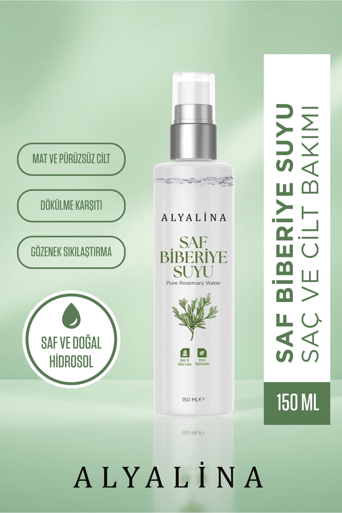 Saf Biberiye Suyu Dökülme Karşıtı ve Hızlı Saç Uzatma Etkili Saf Saç Toniği 150 ml — 1800446 — تصویر 4 از 5