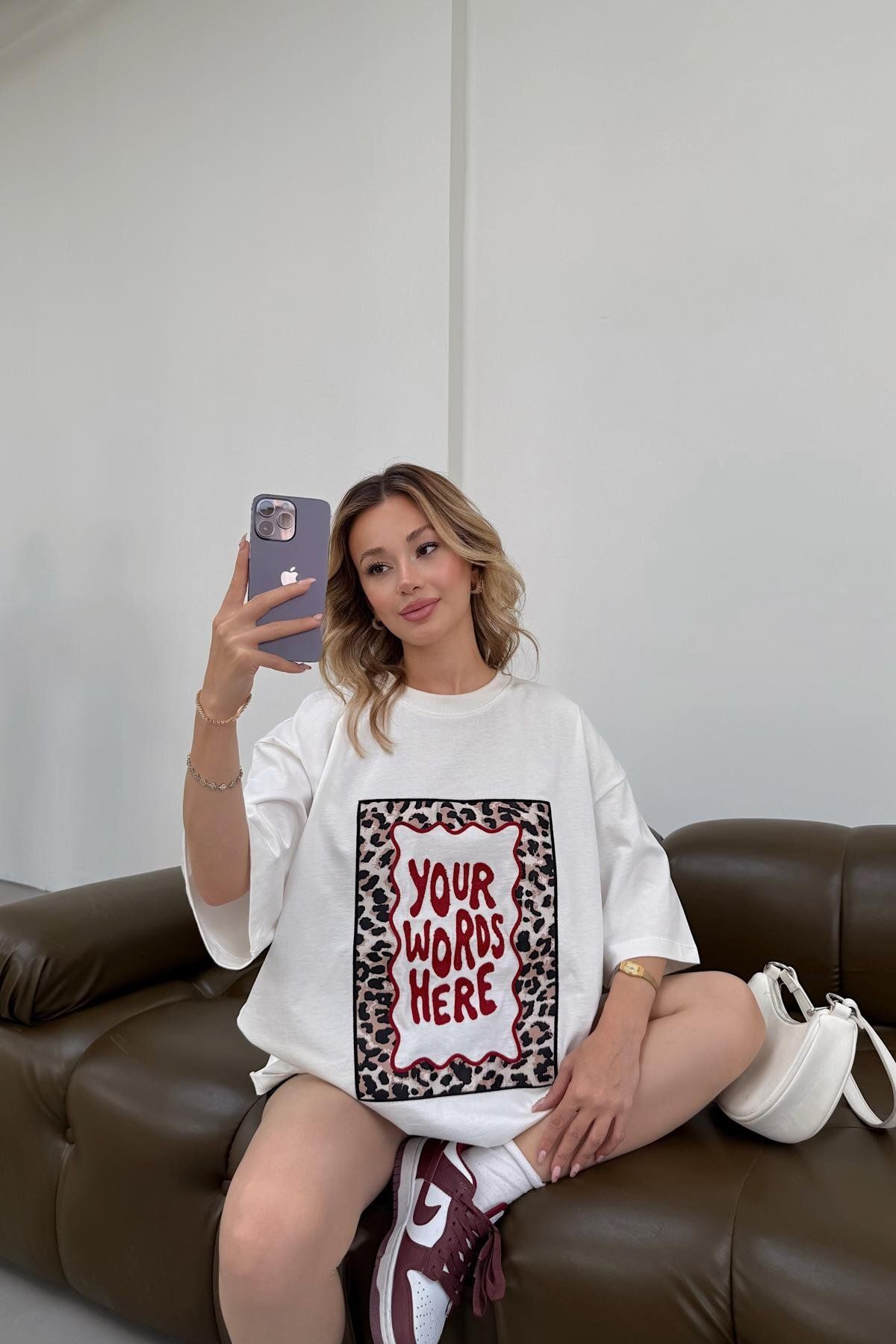mylove Your Words Here Tshirt Beyaz