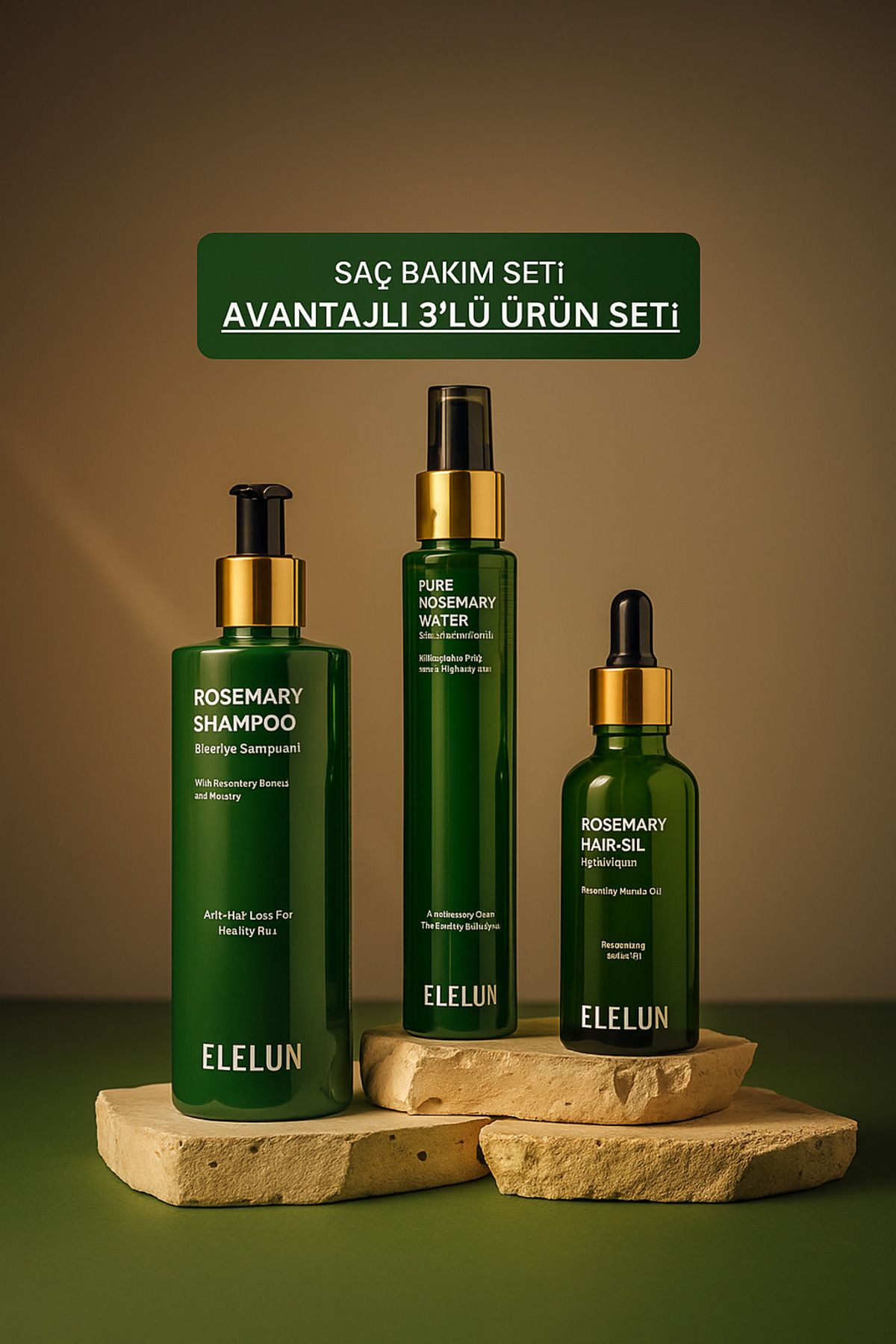Güneş elelun 3'lü Saç Bakim Seti