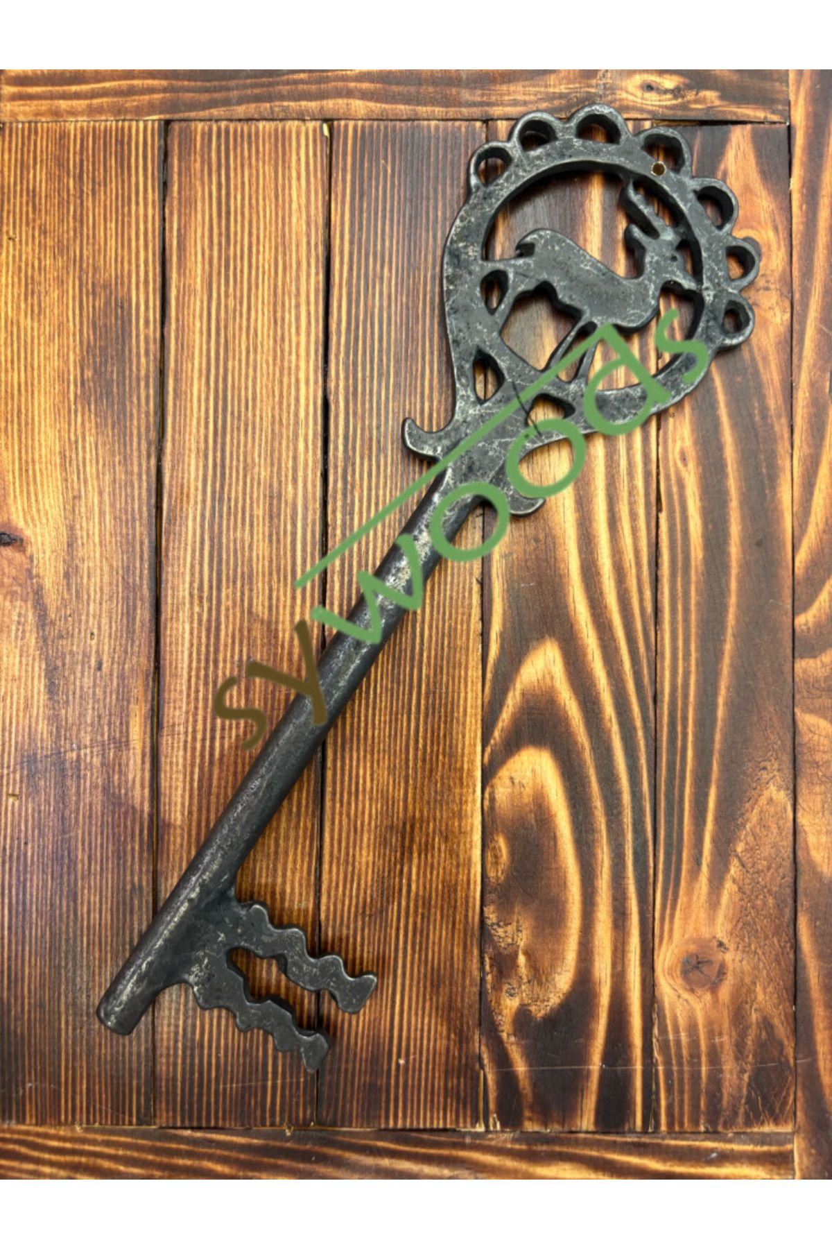 DEKORANLA 25 cm büyük pirinç geyik anahtar dekoratif vintage antik aksesuar