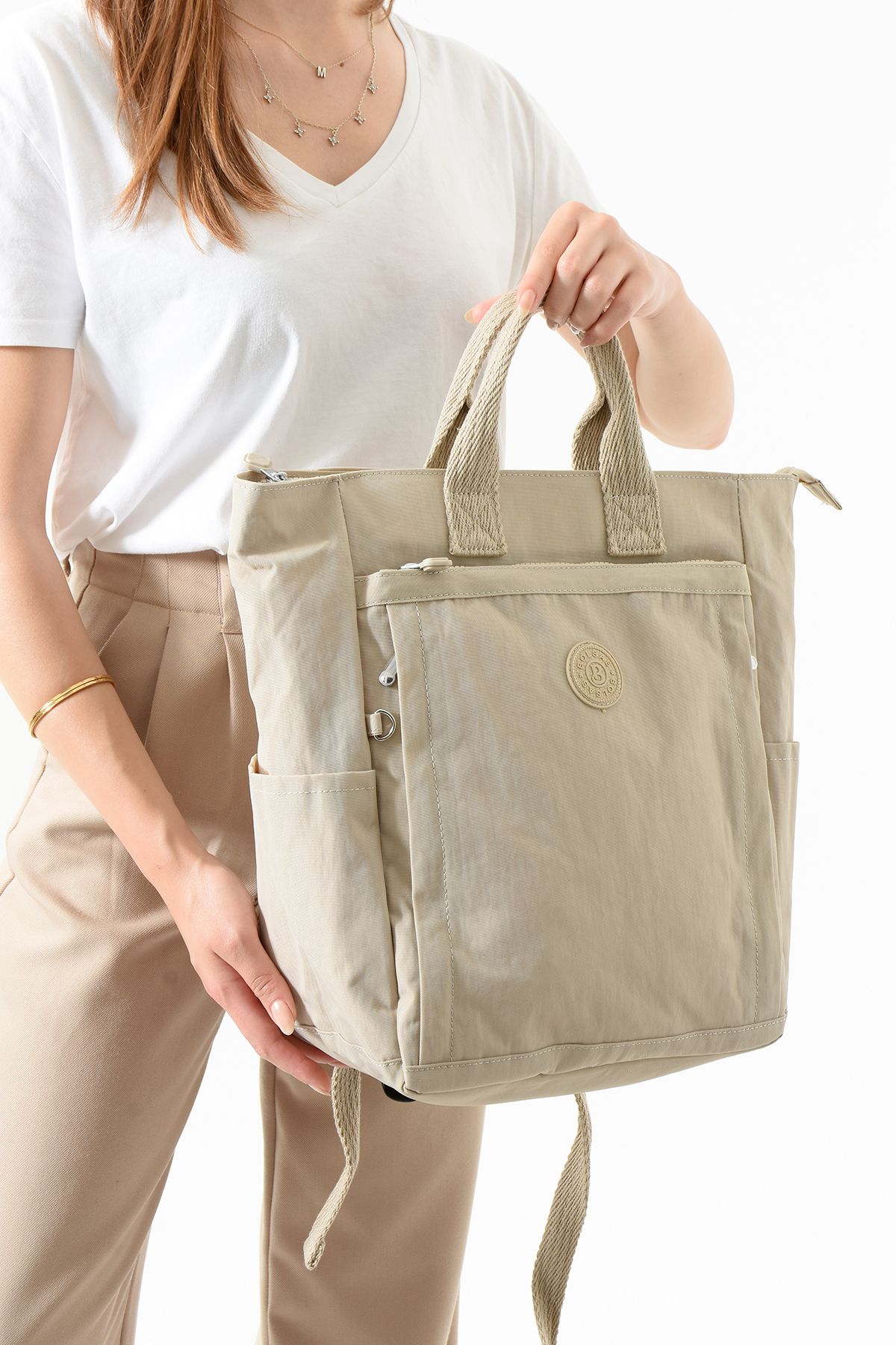 Just Polo Unisex Su geçirmez ithal krinkıl Kumaş Laptop Bölmeli Okul İş ve Seyahat Sırt ve El Çantası