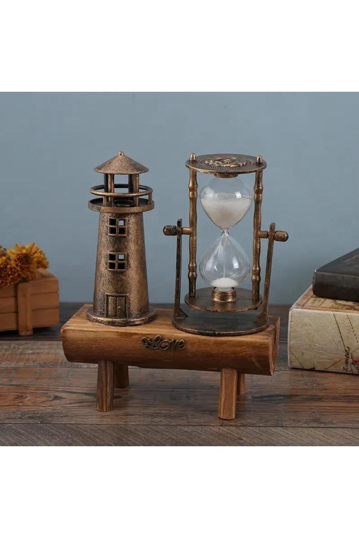 DEKORANLA Keman Kum Saati Retro Vintage Ev Dekorasyon, Masaüstü ve Doğum Günü Süsü