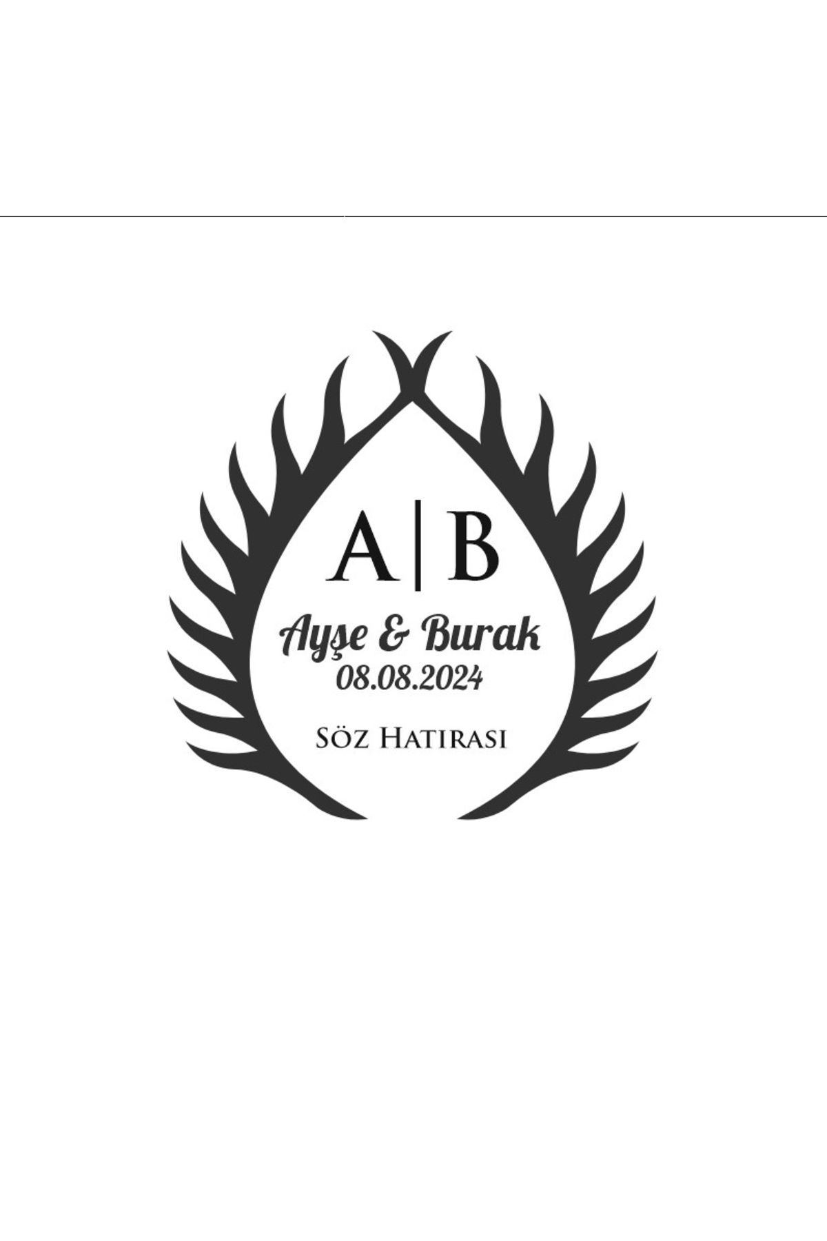 Reysa Tasarım Minimalist Altın Rengi Yaprak Çelengi Etiketi Kına Nişan Düğün 3x3 cm özel etiket / 50 adet sticker