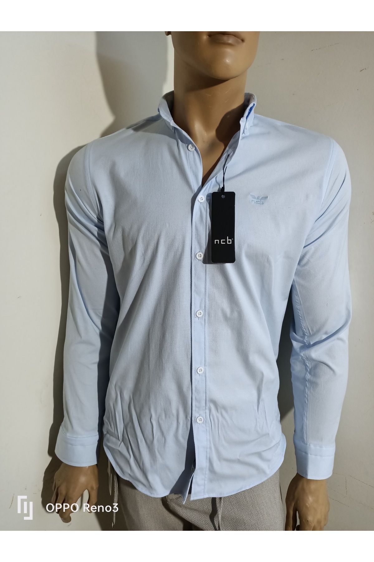 NÇB slim fit spor pamuklu uzun kol gömlek