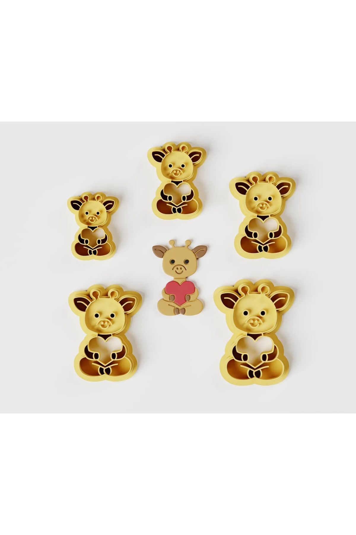 Muhcu Home Kalpli Safari Zürafa - Kurabiye Kalıbı , Kil , Polimer Keskin Kesici Çizgi Yüksek Kalite (45 MM Boy)
