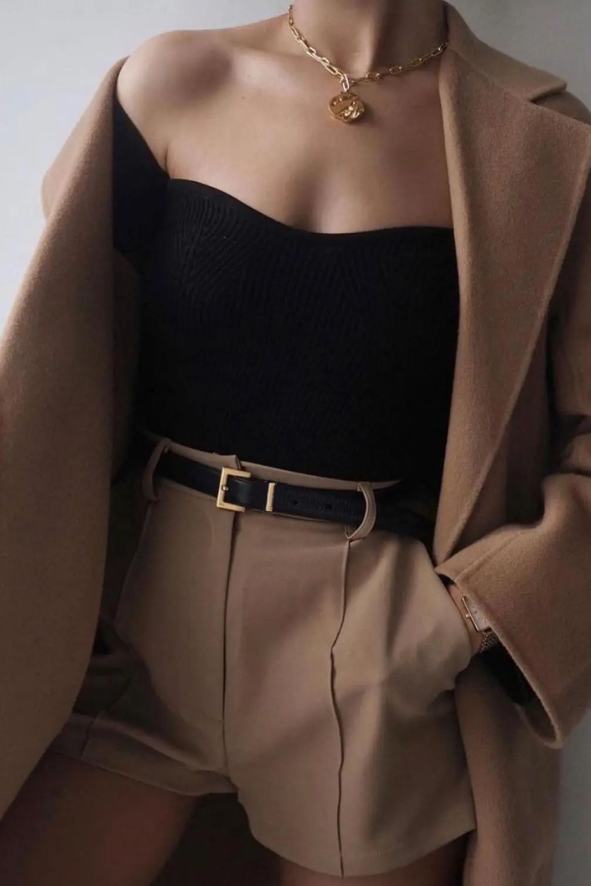 C&E Design Kadın Trendy Gold Tokalı Metal Köprülü Pantolon Gömlek Ceket Elbise Kazak Kemeri