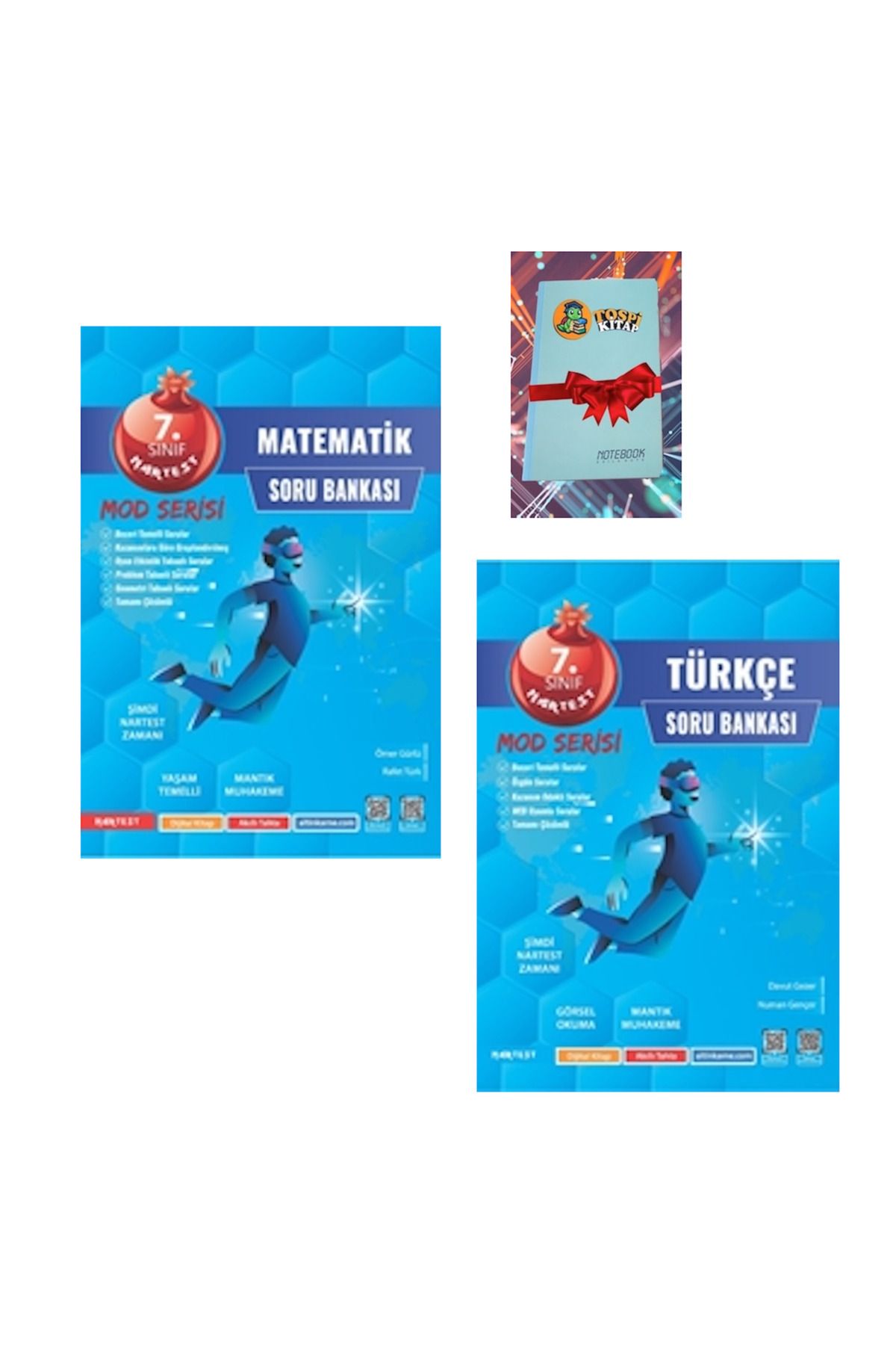 Nartest Yayınları 7. Sınıf Mod MATEMATİK + TÜRKÇE Soru Bankası ( NOT DEFTERİ HEDİYE)