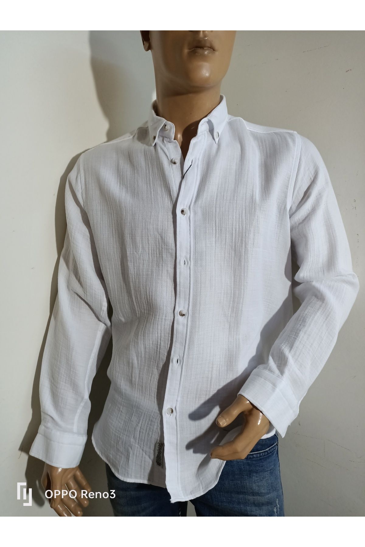 NÇB slim fit spor pamuklu uzun kol gömlek