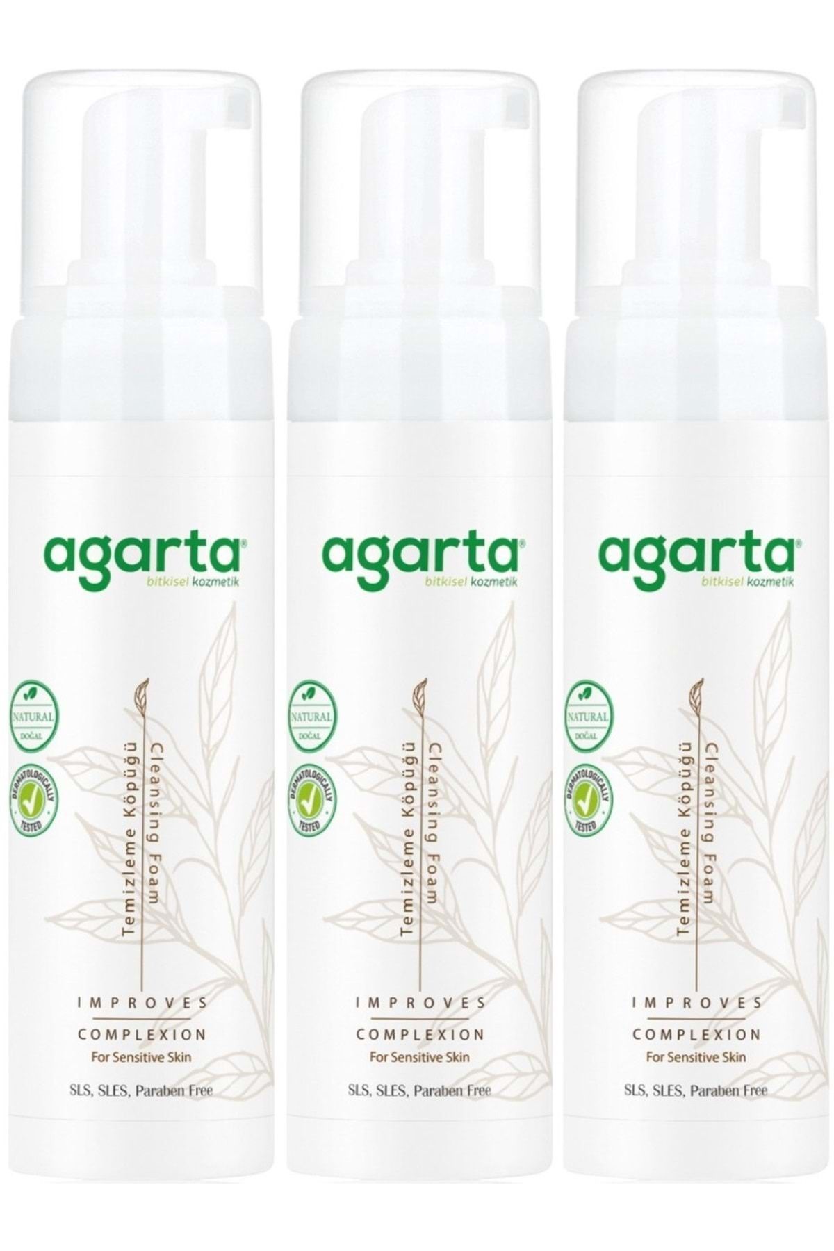 Agarta Doğal Yüz Temizleme Köpüğü 225ML (3 Lü Set)