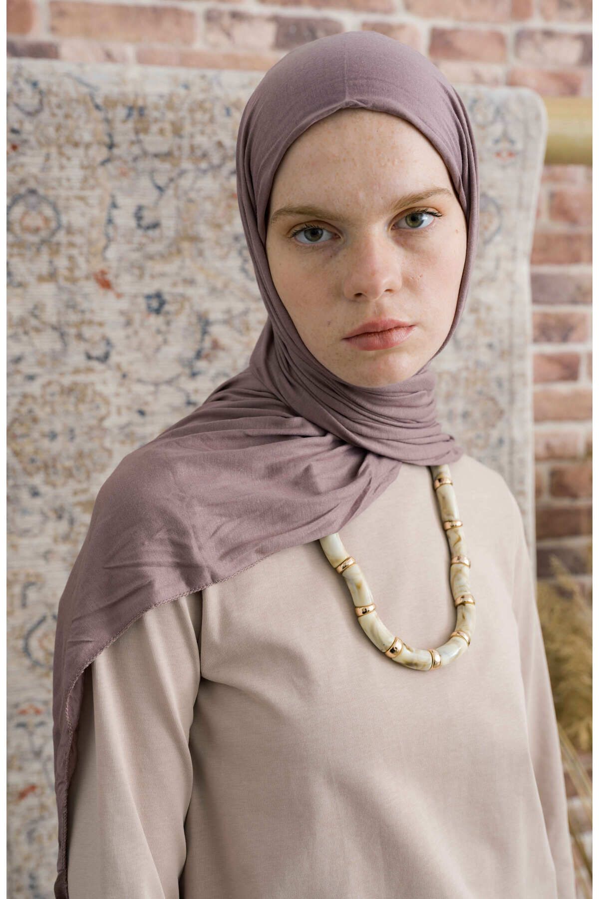 Fatma Atasoy Bambu Penye Lavanta Şal