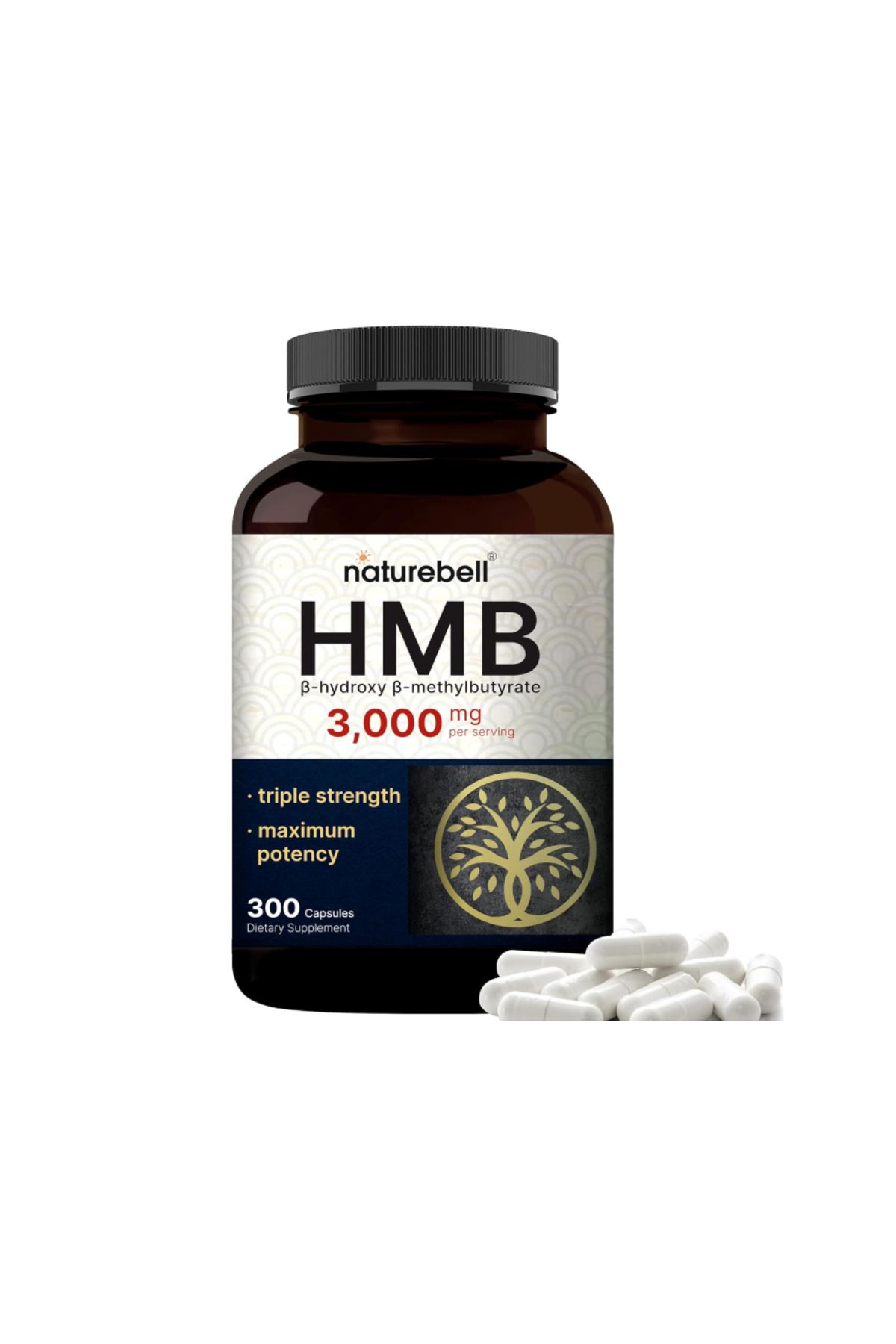 Naturebell , HMB 3,000 mg Per Serving 300 Capsules
