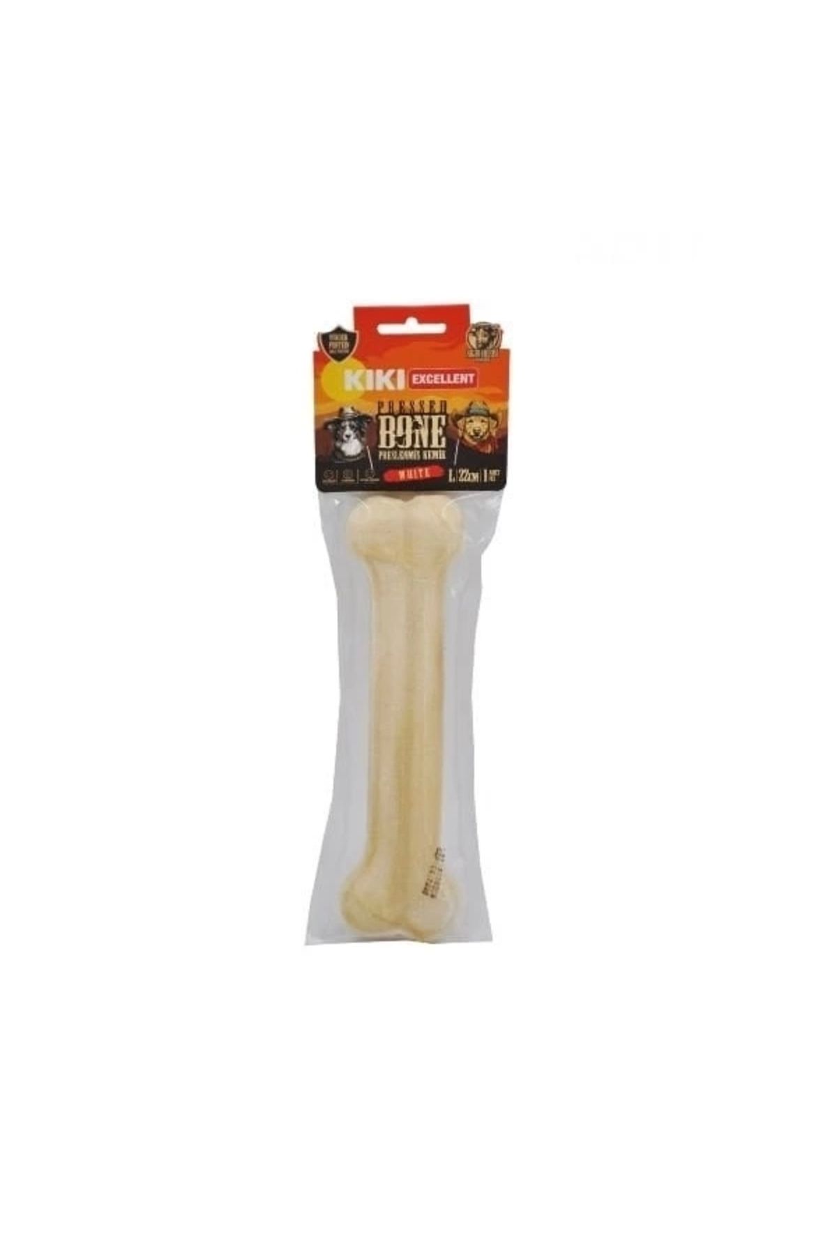 Generic Kiki Excellent Sığır Derisinden Beyaz Pres Kemik Köpek Ödülü 22 Cm