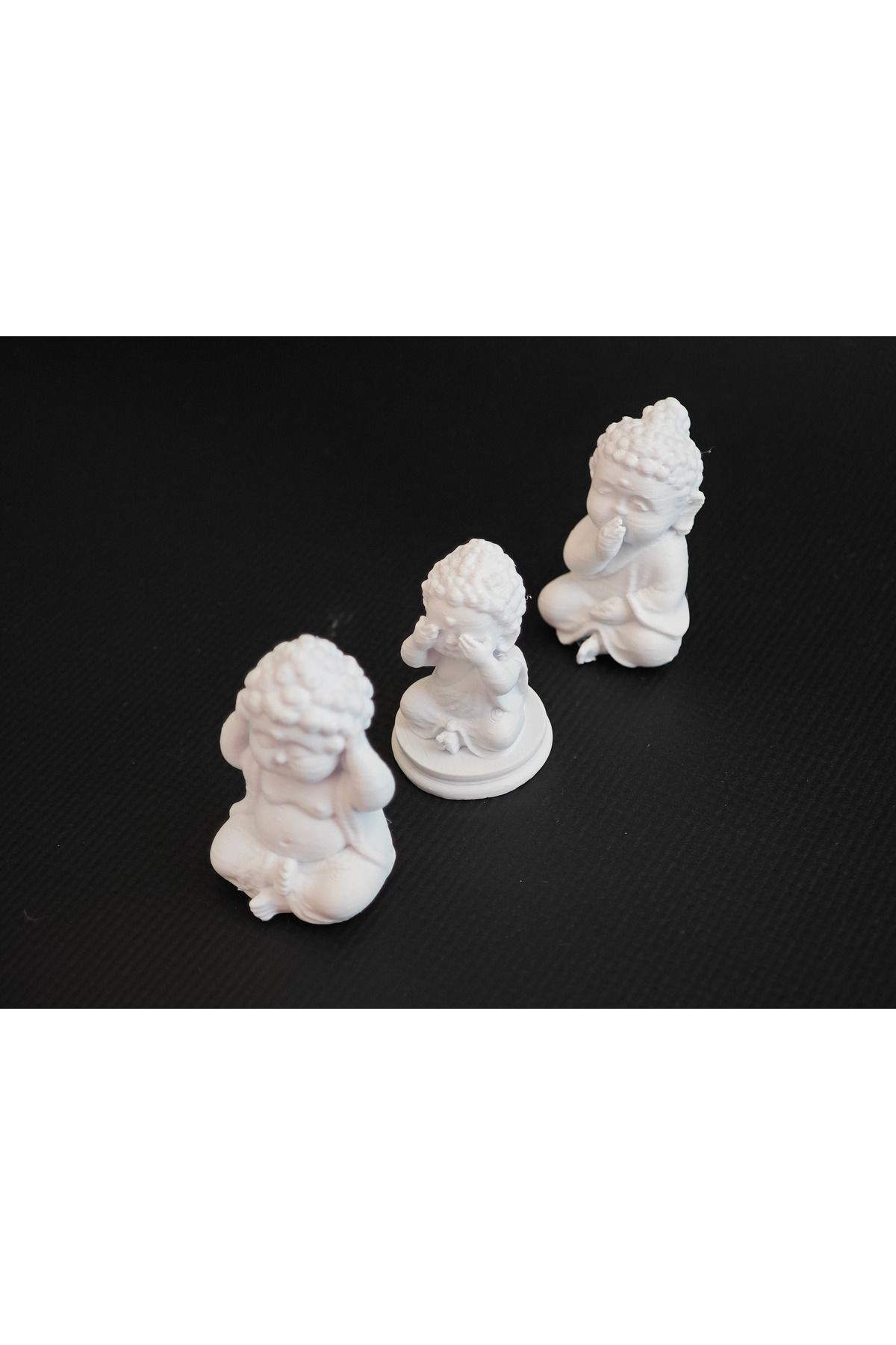Statik 3D Mini Buda Figürleri – “Görmedim, Duymadım, Söylemedim”
