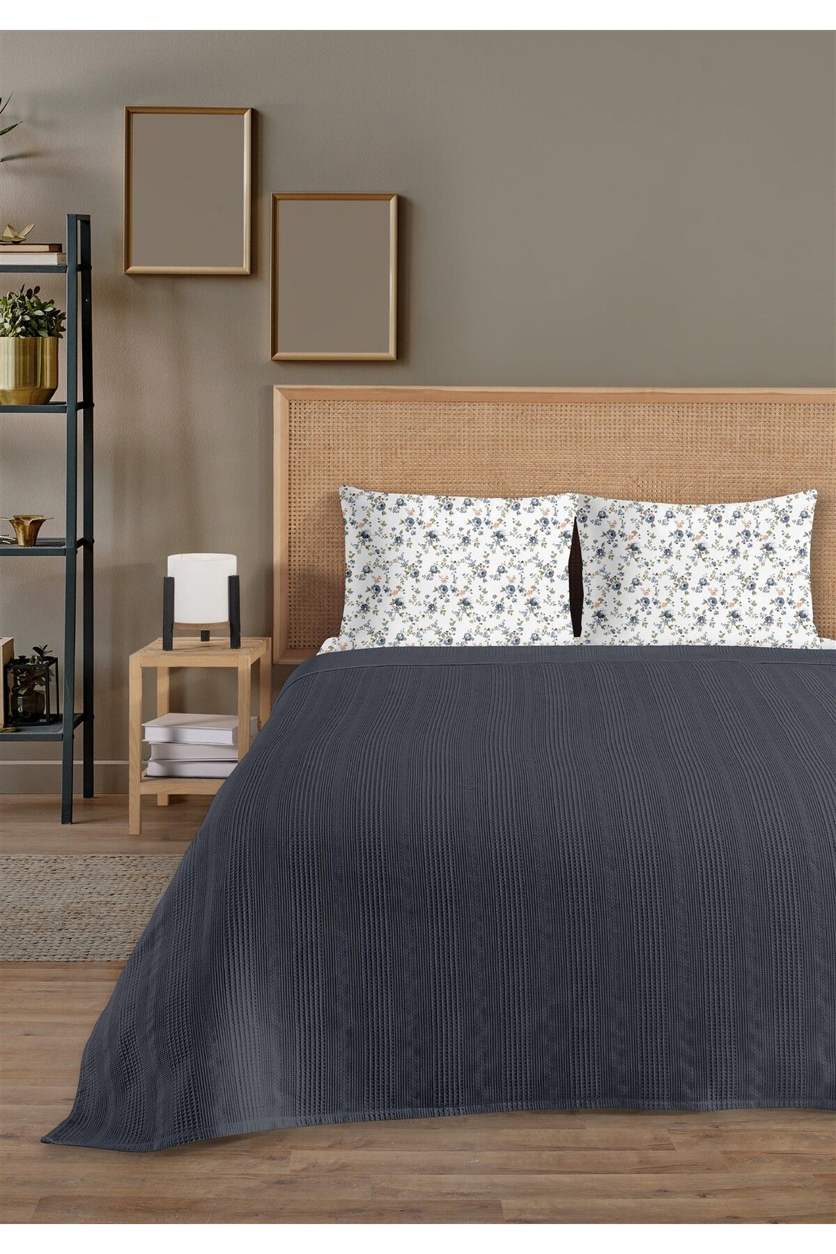 Evim %100 Pamuk Exclusive Lacivert Tek Kişilik Pike Takımı 160 x 230 cm