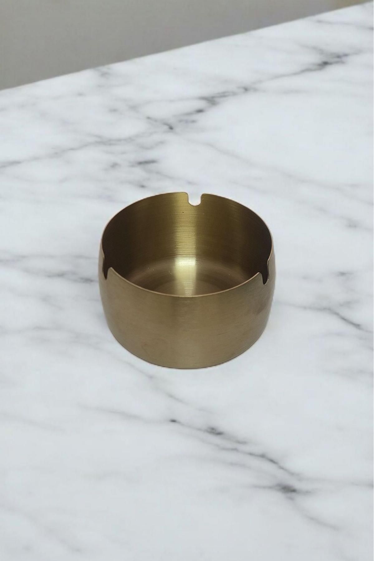 İLİVA Gold Dekoratif Metal Paslanmaz Çelik Küllük