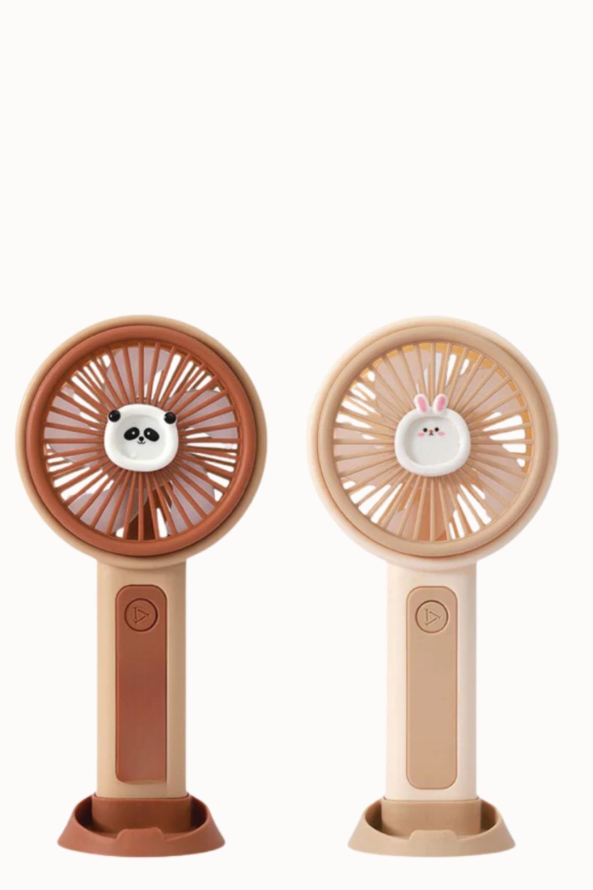 BGGTech Şarj Edilebilir Sevimli Hayvan Emojili 3 Kademeli El Fanı – Mini Klima Etkili Soğutma