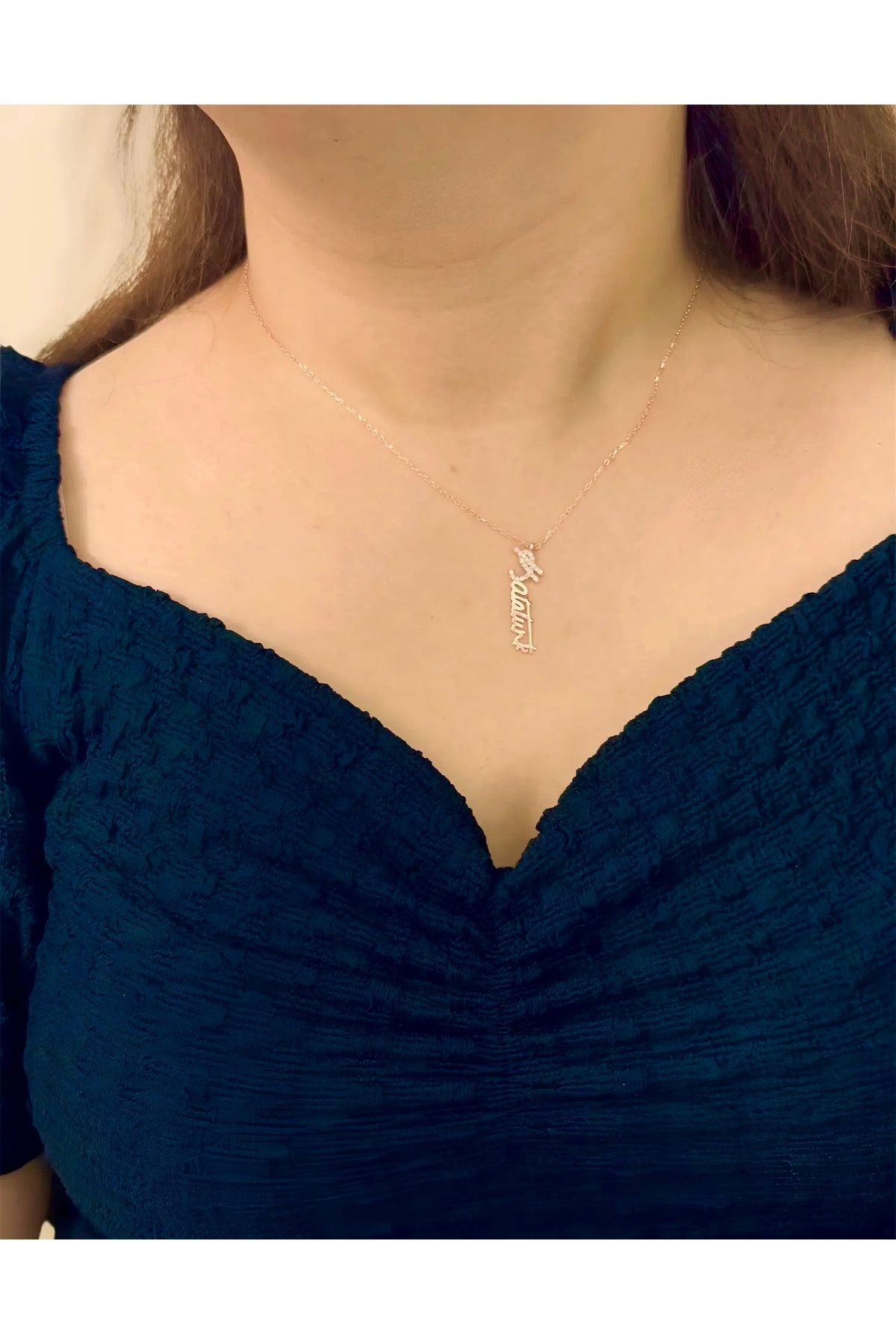 Azra Silver&Aksesuar 925 Ayar Zirkon Taşlı Atatürk Model Zincirli Gümüş Kolye