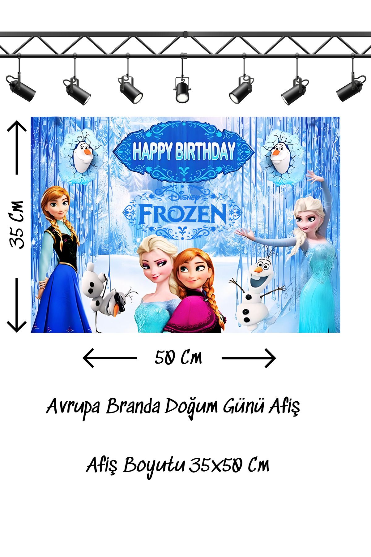 snowparty Doğum Günü Afişi Poster Avrupa Branda 35x50 Cm 2
