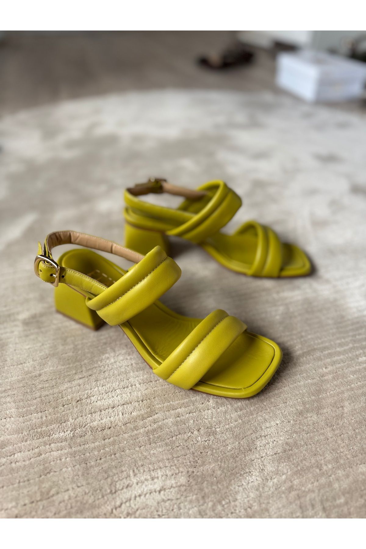 Desire Mona Yeşil Deri Sandalet