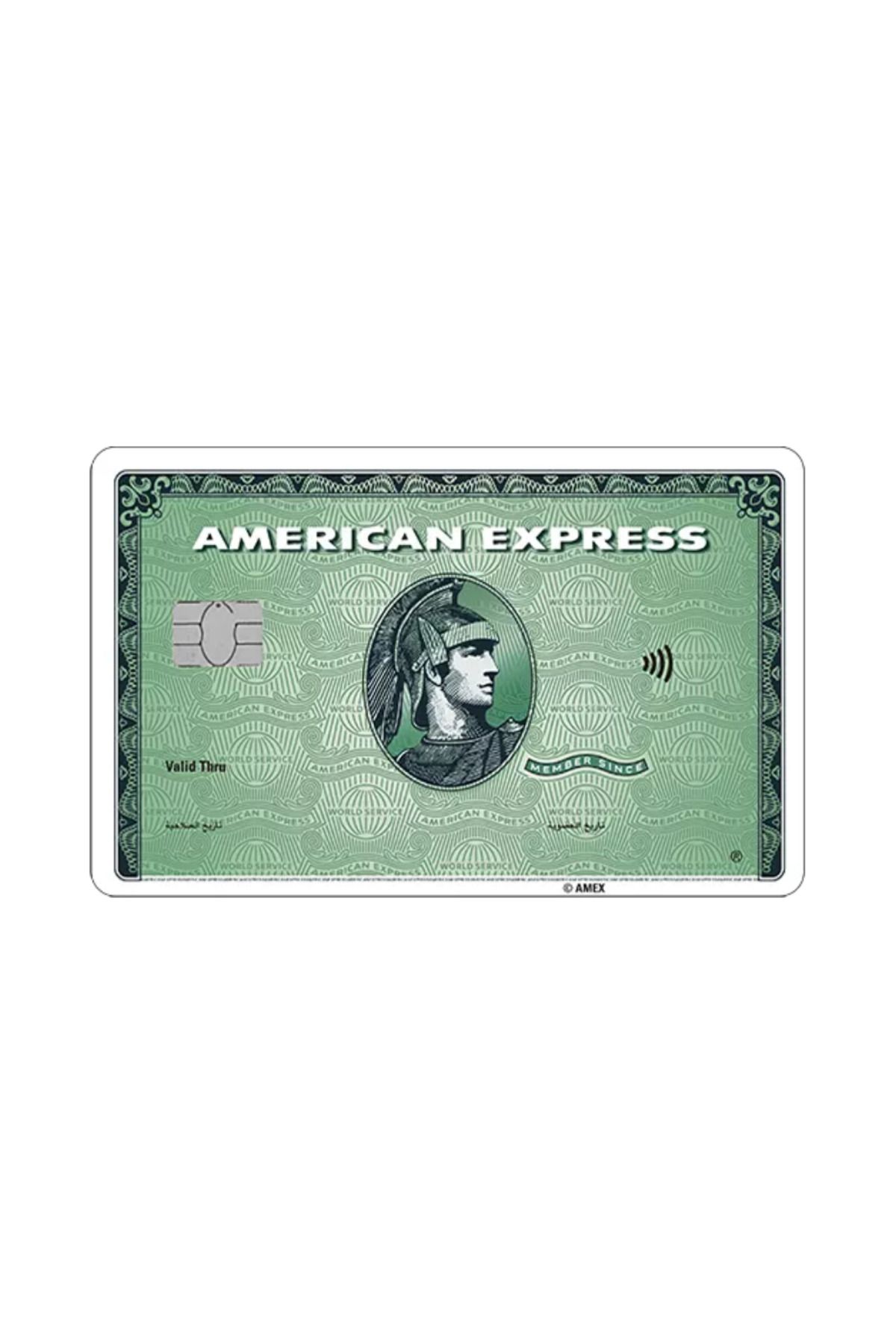 yoyadizayn Yeşil American Express Amex, Öğrenci Kartı, Akbil Metro Kartı, Kredi Kartı Kaplama Sticker BÜYÜK ÇİP