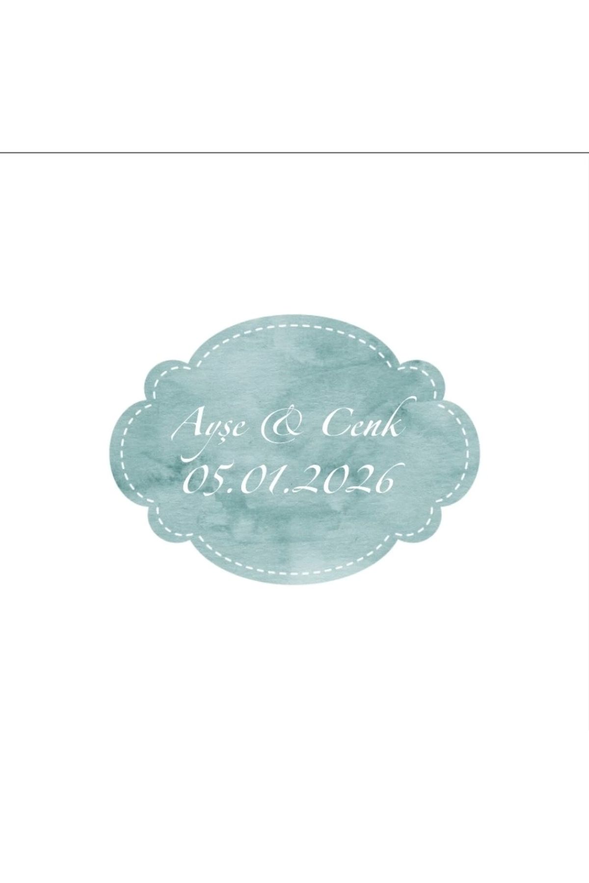 Reysa Tasarım İkili Zincir Örgülü Kare Mühür Kına Nişan Düğün 3x3 cm özel etiket / 50 adet sticker