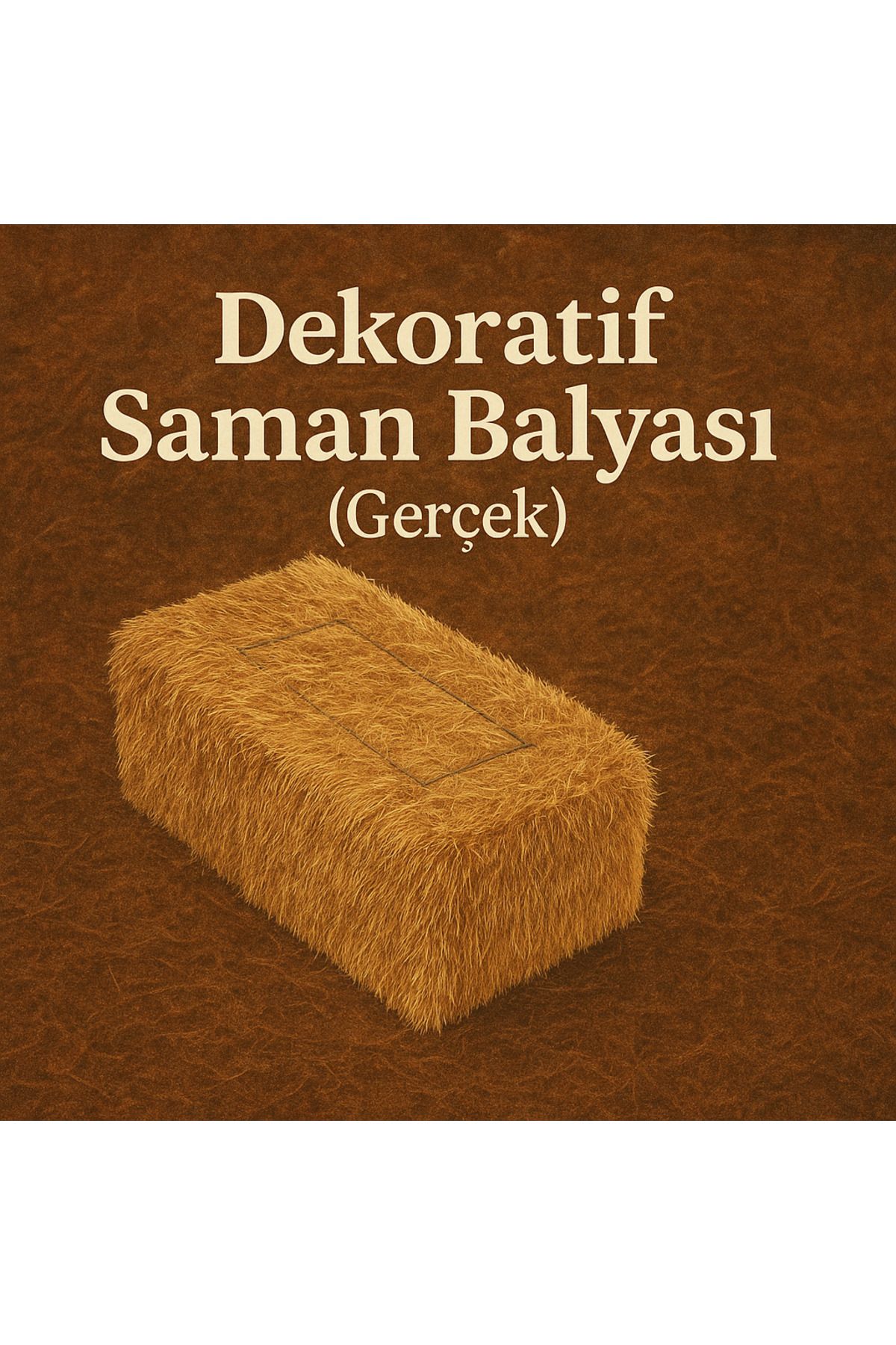 DEKORANLA Doğal Kahverengi Saman Balyası Dekoratif 100x35 cm