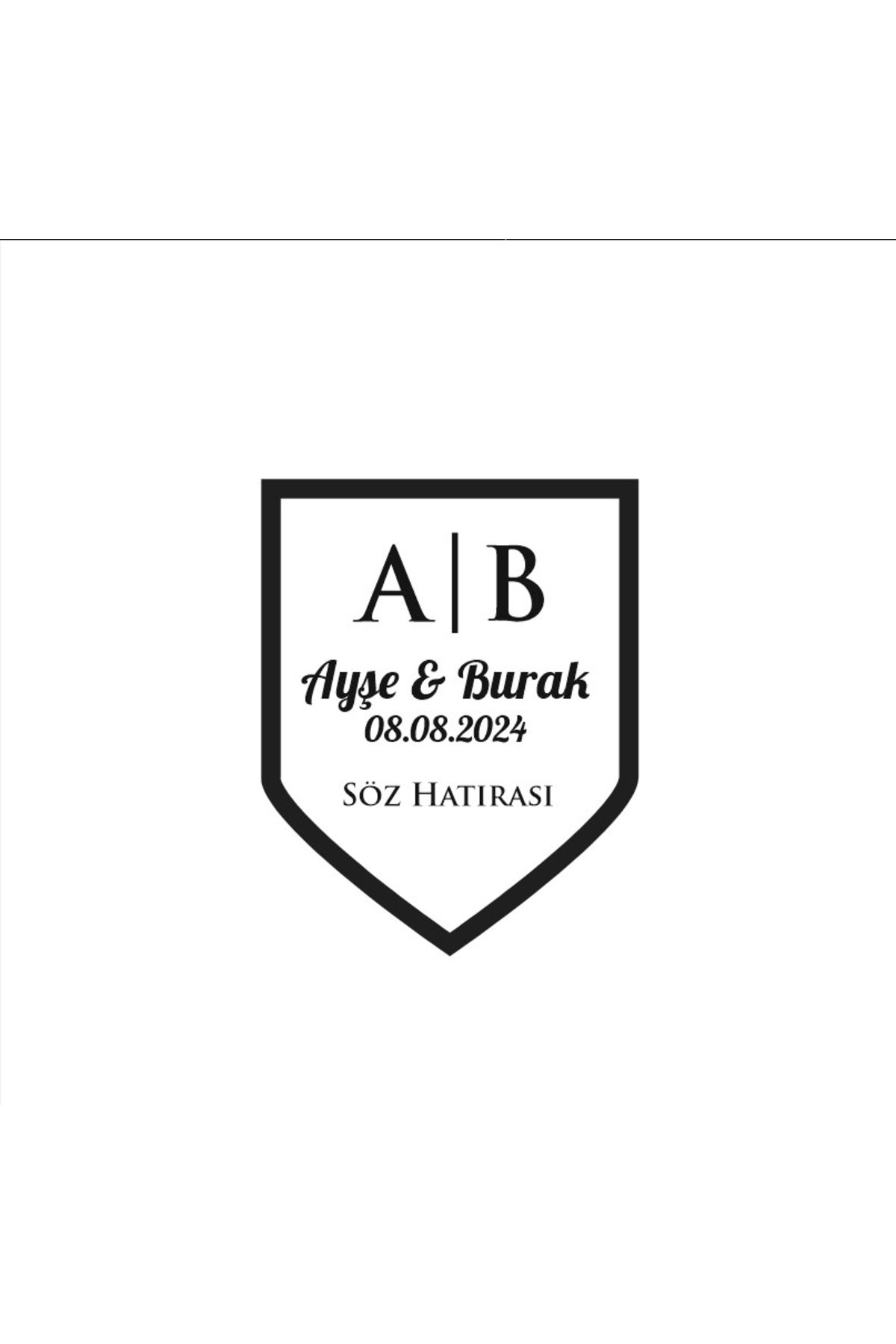 Reysa Tasarım Sivri Uçlu Kalkan Mühür Kına Nişan Düğün 3x3 cm özel etiket / 50 adet sticker