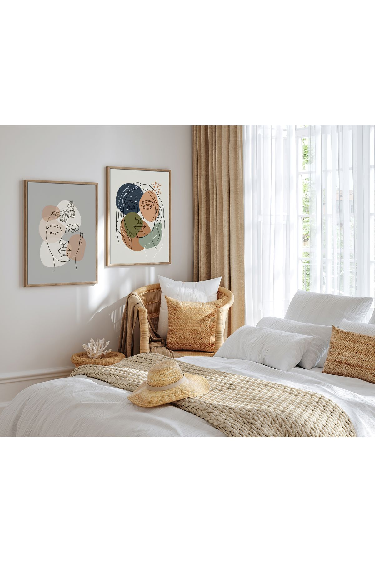 sames decoration Kesintisiz soyut çizgi sanatı - kadın yüzü