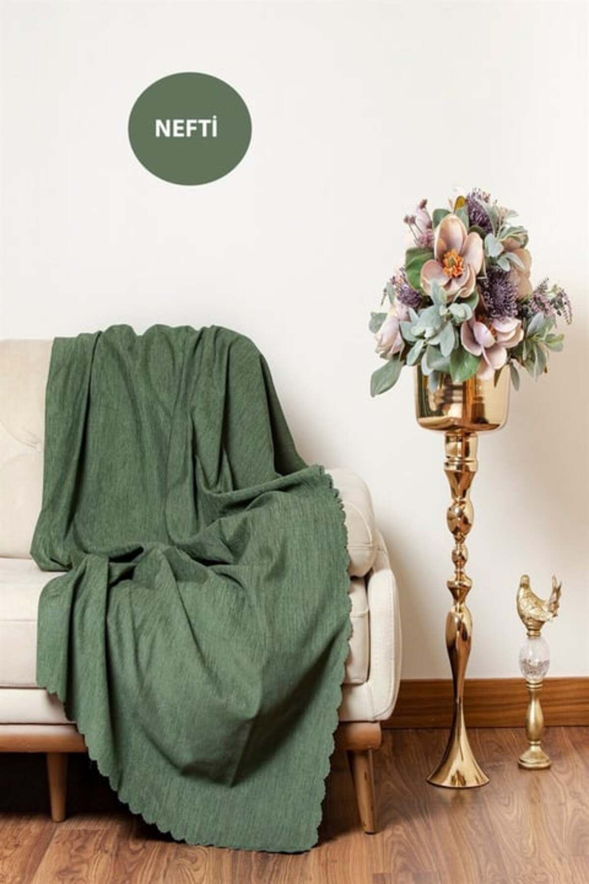 Hig Store Şönil Kumaş Düz Desen Çift Taraflı Koltuk Örtüsü / Çekyat Örtüsü 175 x 215 Ebat
