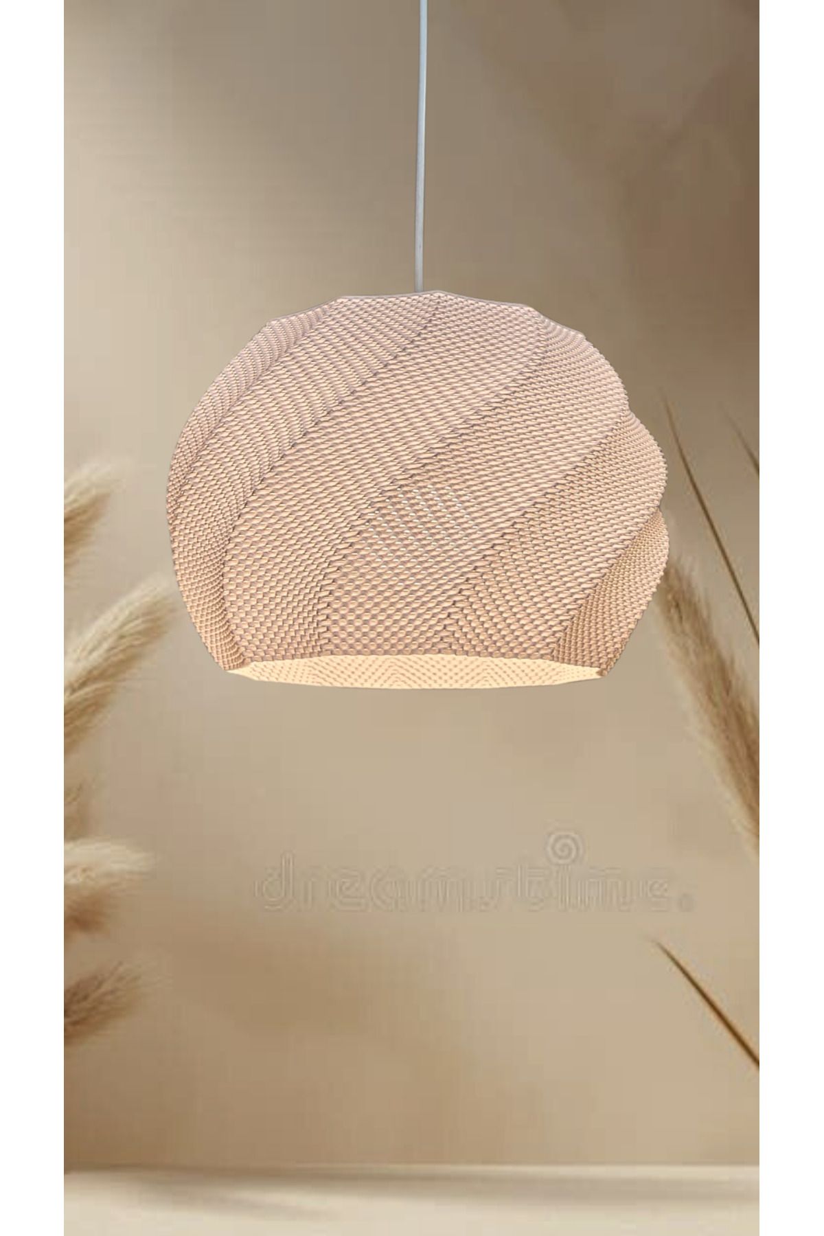 decory Lola Mesh Dokulu Modern Avize, Pinterest Tarzı Özel Tasarım Tekli Sarkıt Avize (Bioplastik) E27